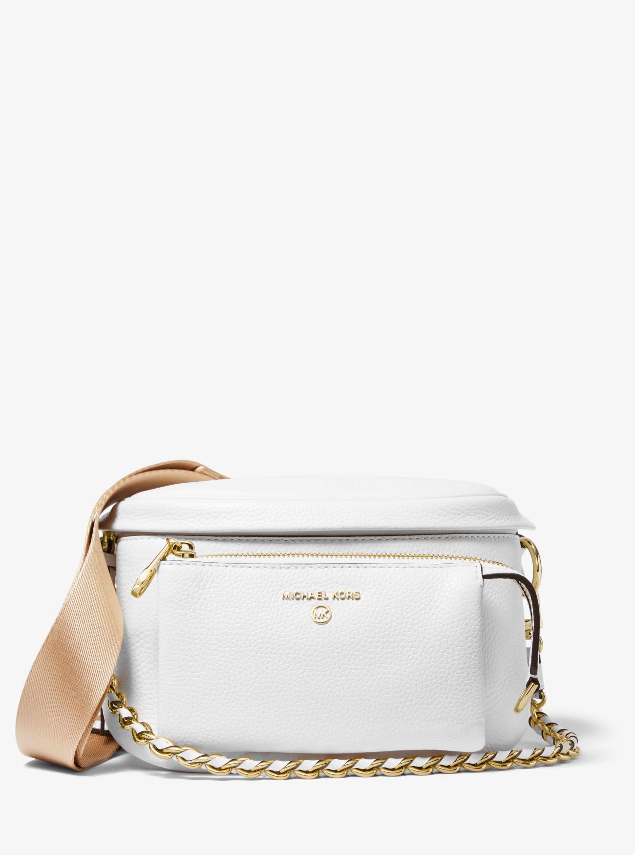 MICHAEL Michael Kors Slater Medium Pebbled Leather Sling Pack in White Lyst UK