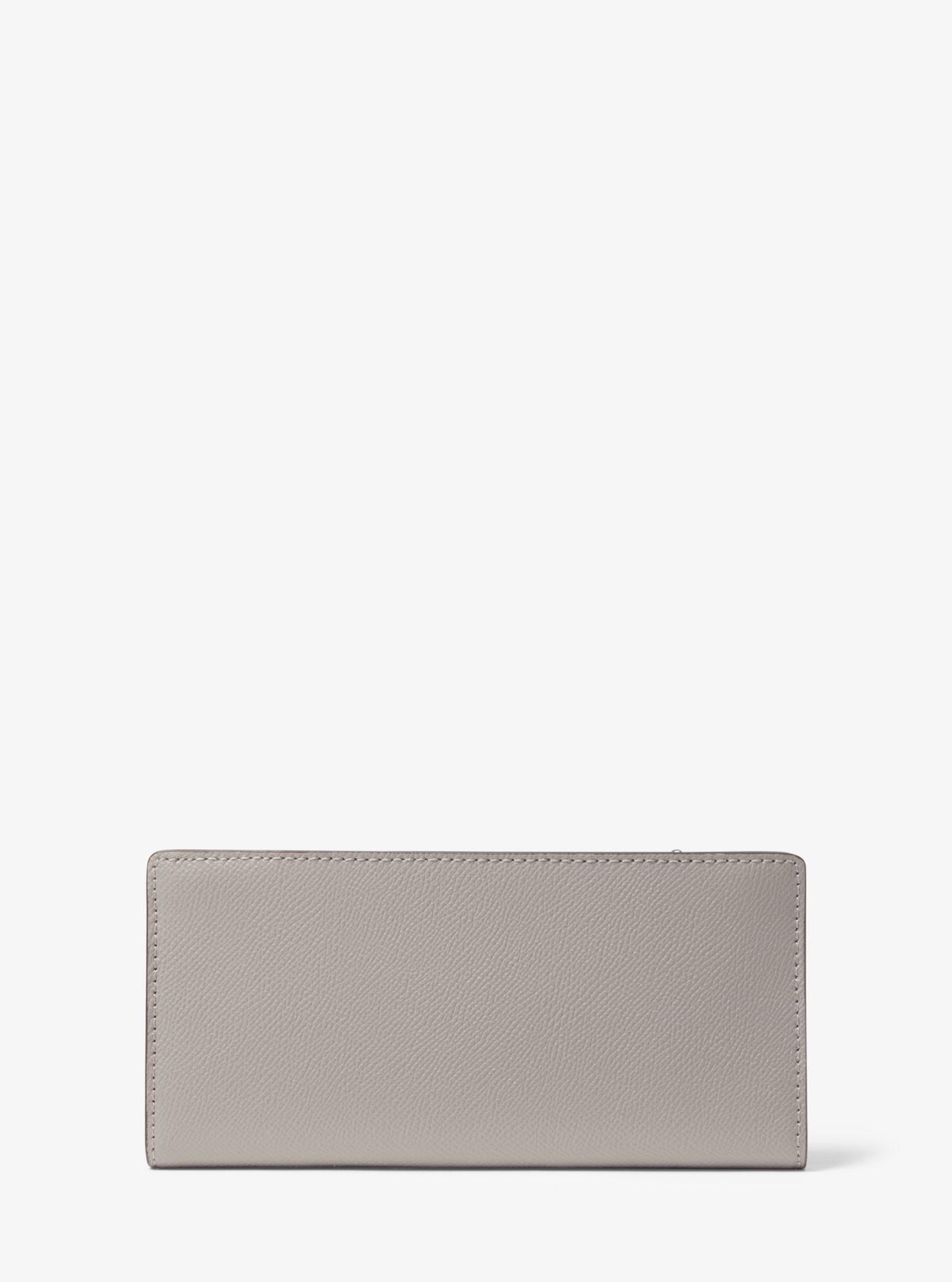 large embellished suede slim wallet