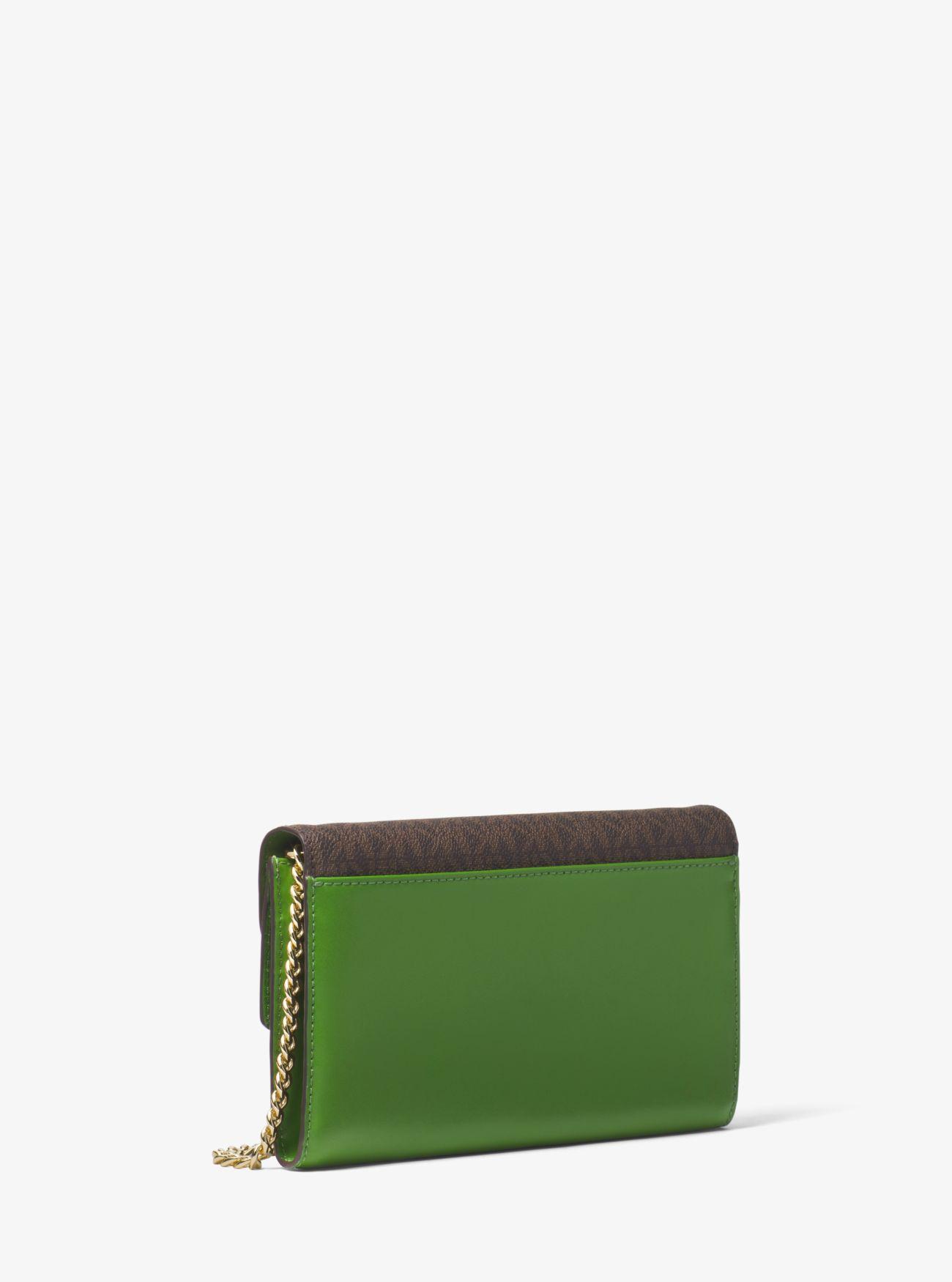 sloan logo and leather chain wallet