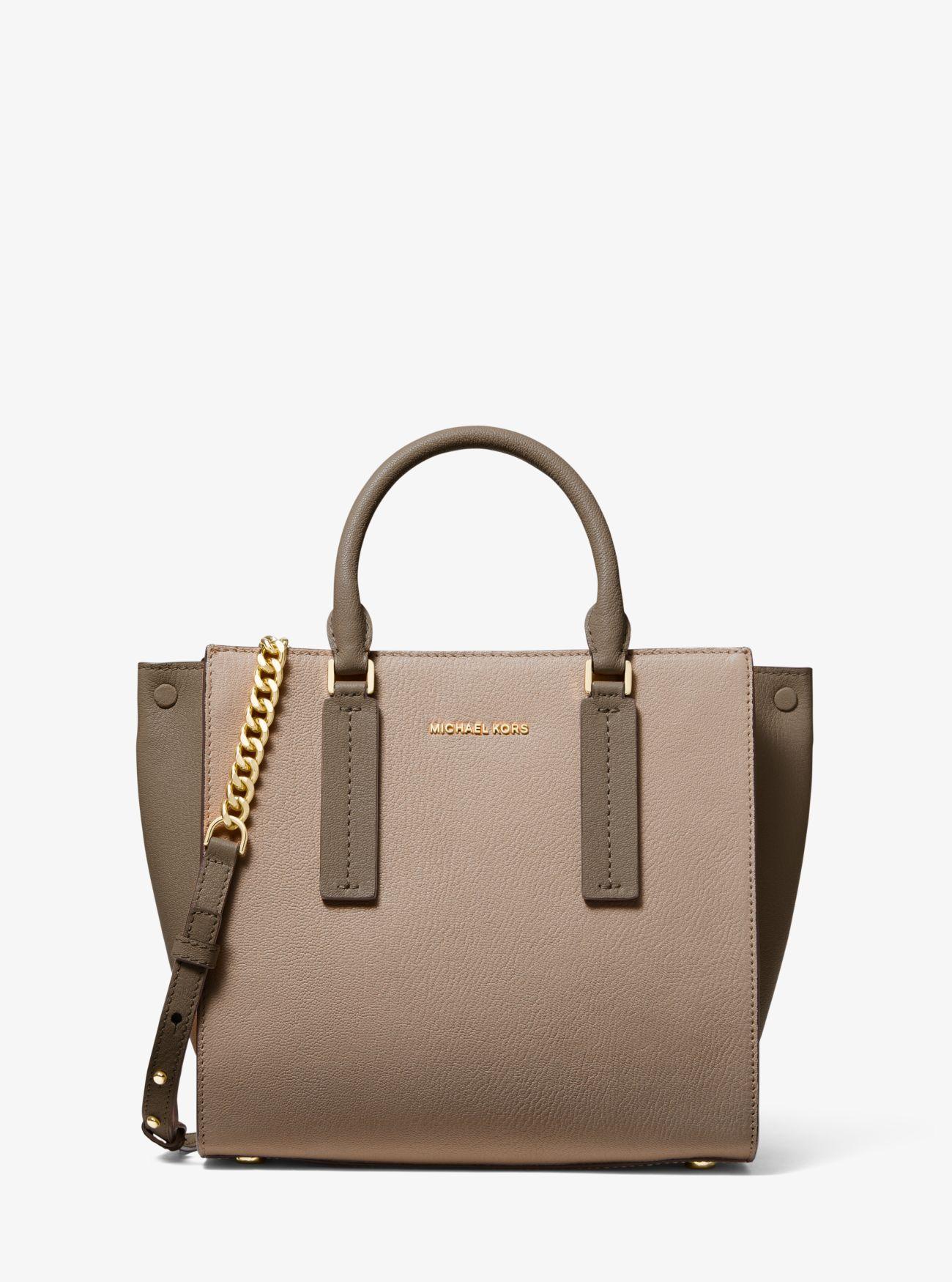 alessa medium pebbled leather satchel