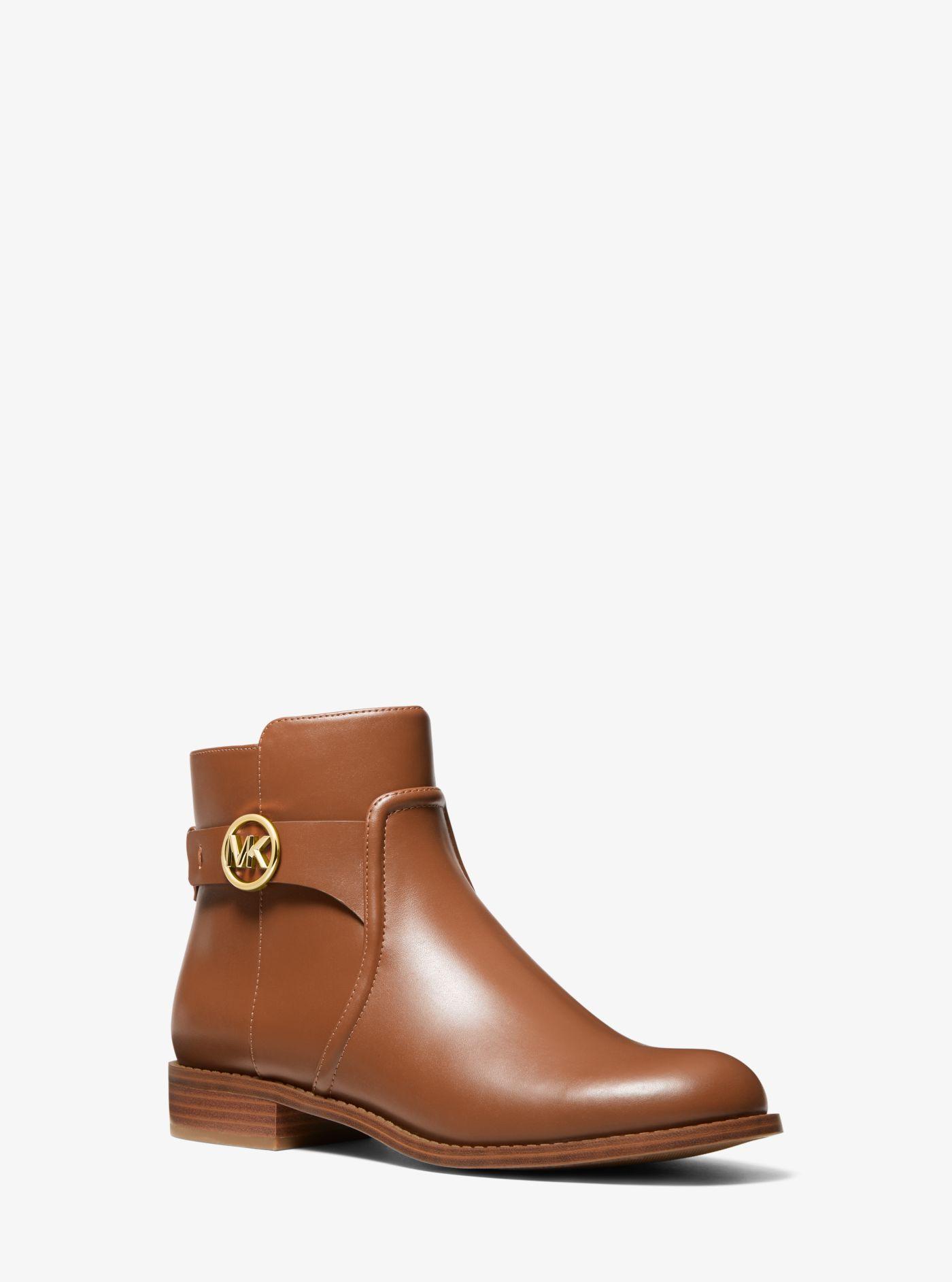 Michael Kors Carmen Faux Leather Ankle Boot in Brown | Lyst