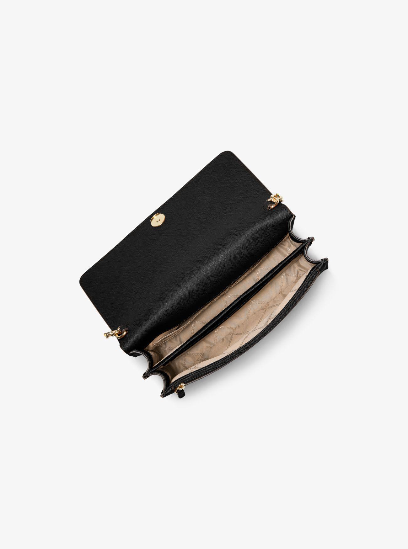 Michael Kors Daniela Large Saffiano Leather Crossbody Bag in Black | Lyst UK