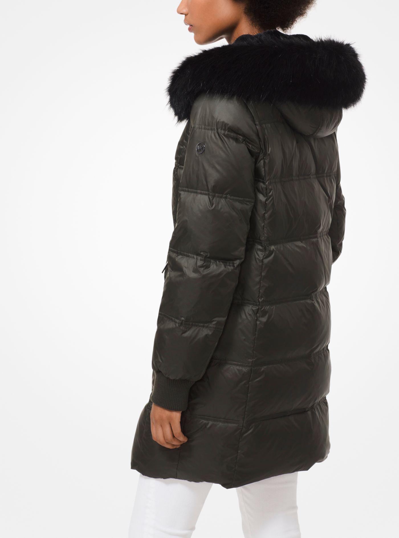 Michael Kors Quilted Nylon And Faux Fur 