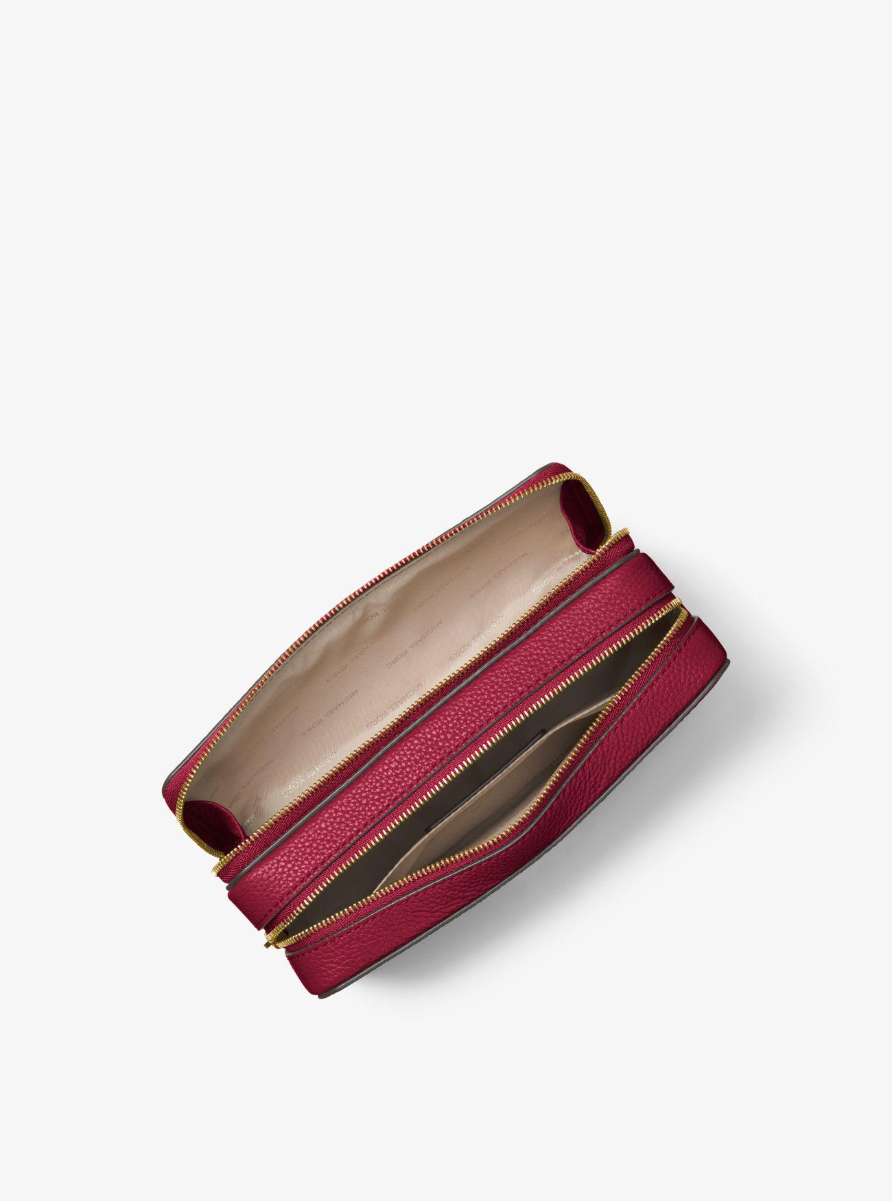 Michael Kors Jet Set Travel Leather Cosmetic Pouch in Cherry (Red) - Lyst