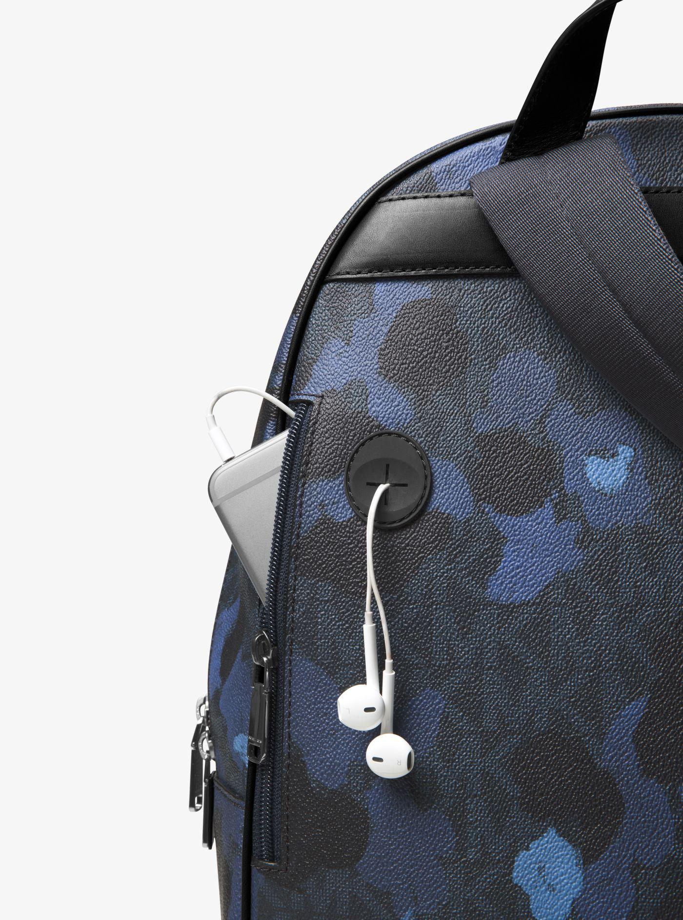 michael kors backpack blue camo