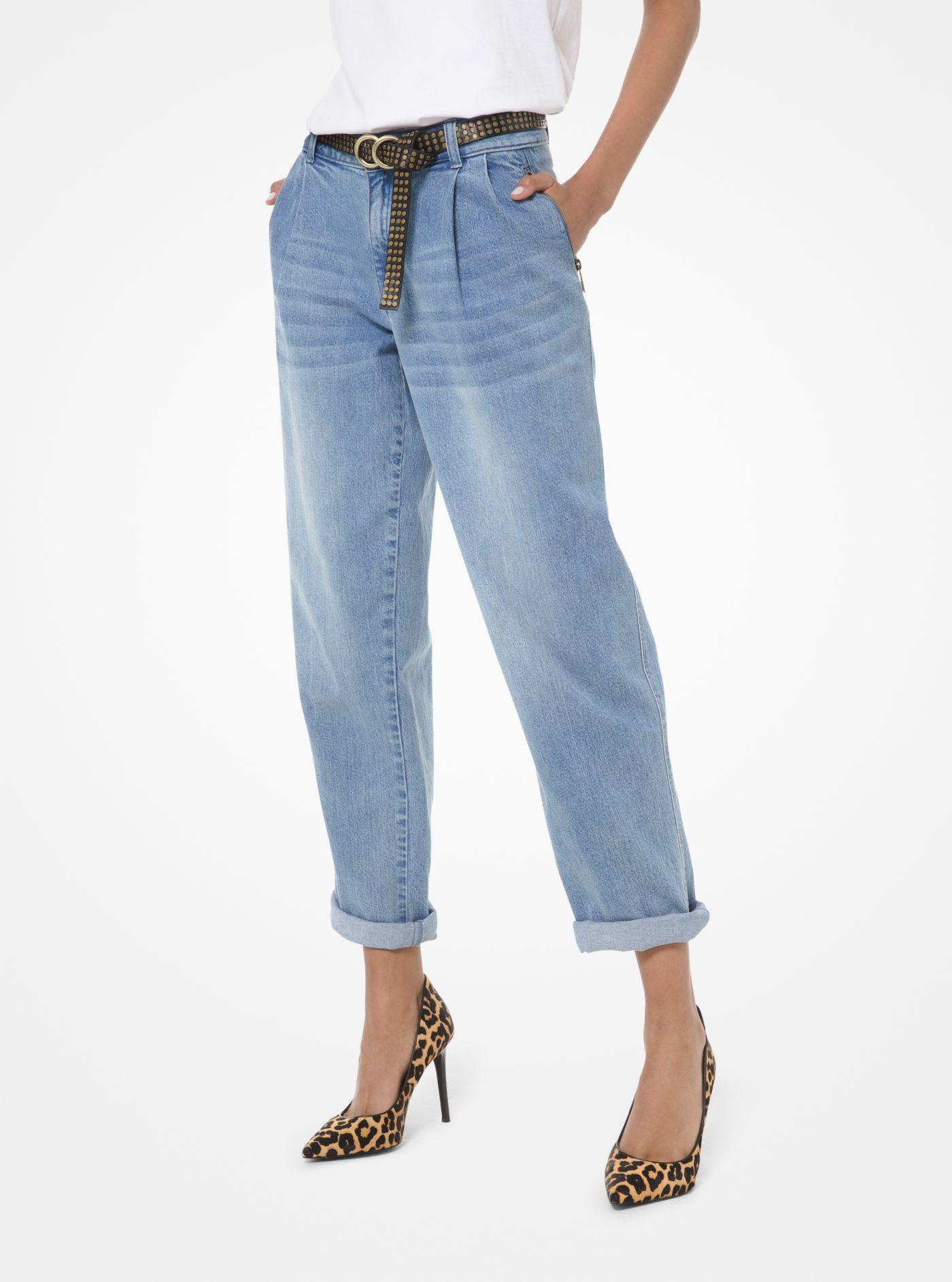 Michael Kors Stretch Denim Carrot Jeans in Blue | Lyst