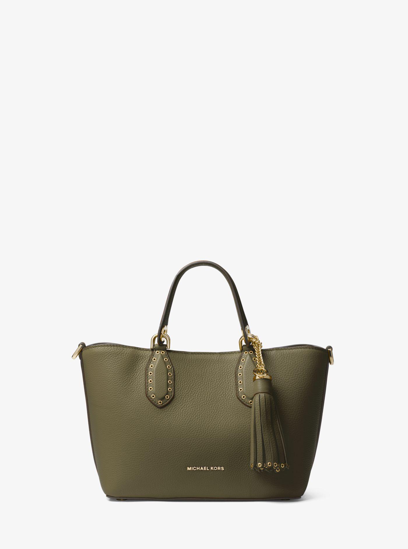 michael kors brooklyn small leather tote