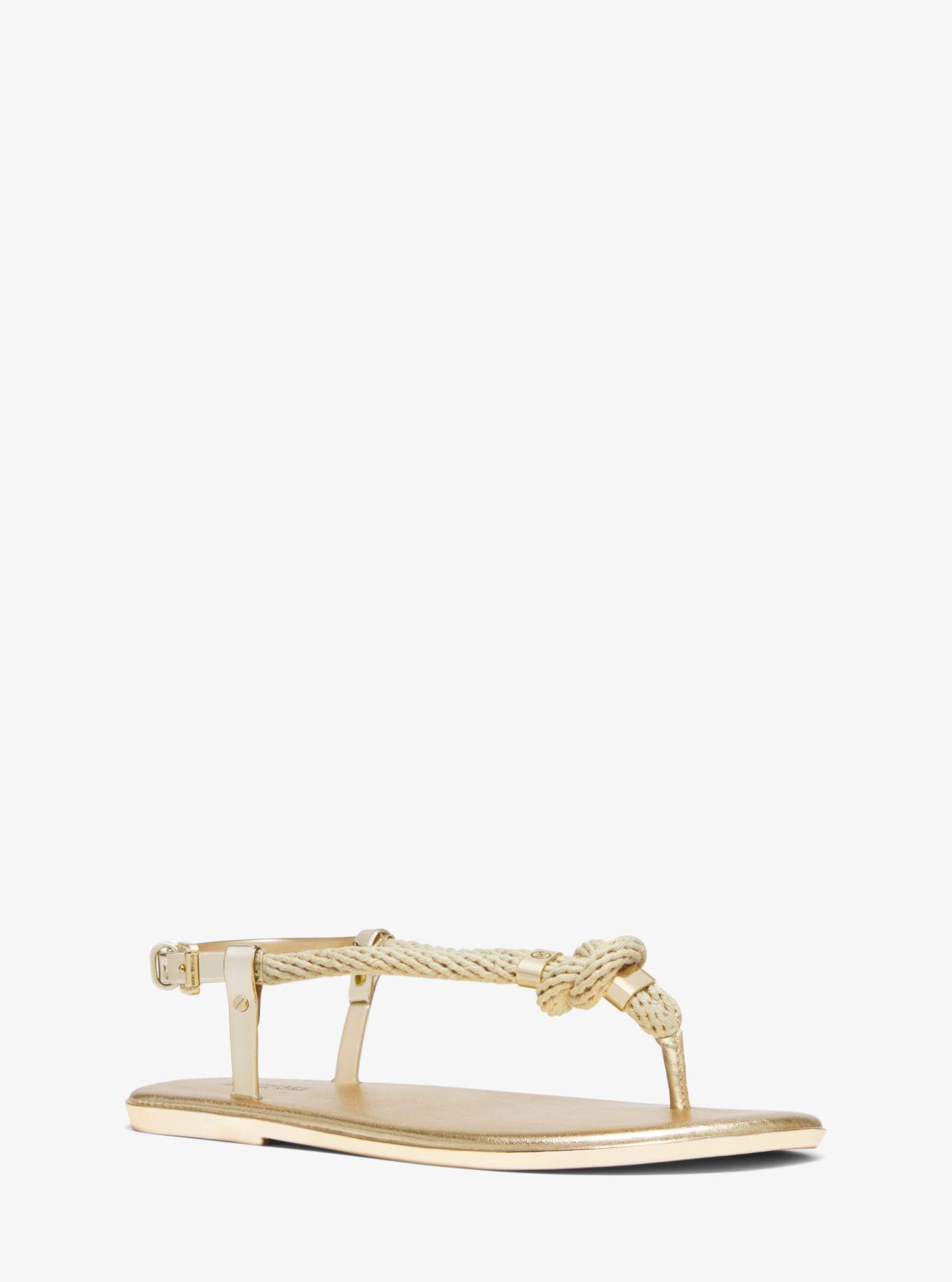 MICHAEL Michael Kors Holly Rope-trim Metallic Sandal - Lyst