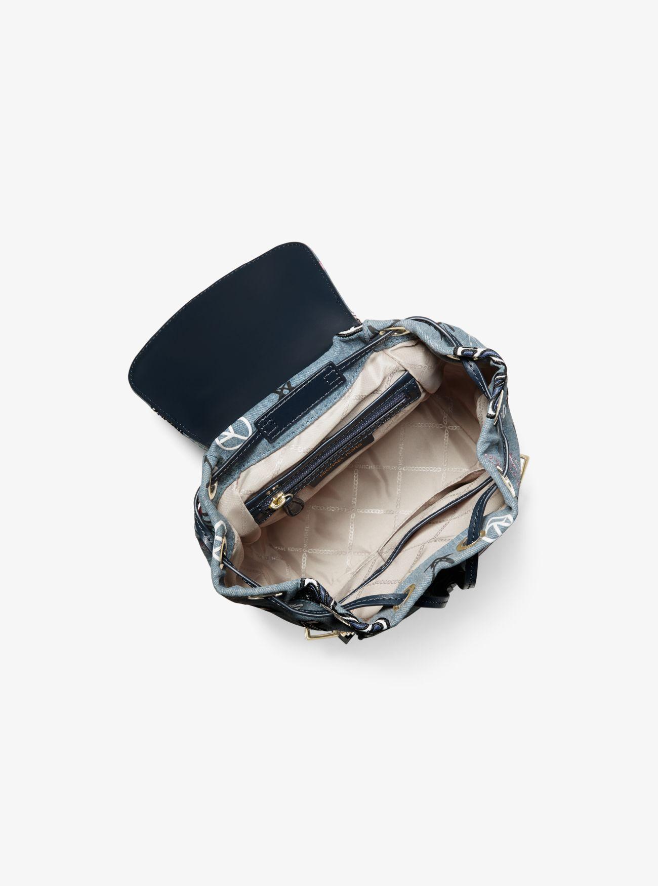 beacon small embroidered denim backpack