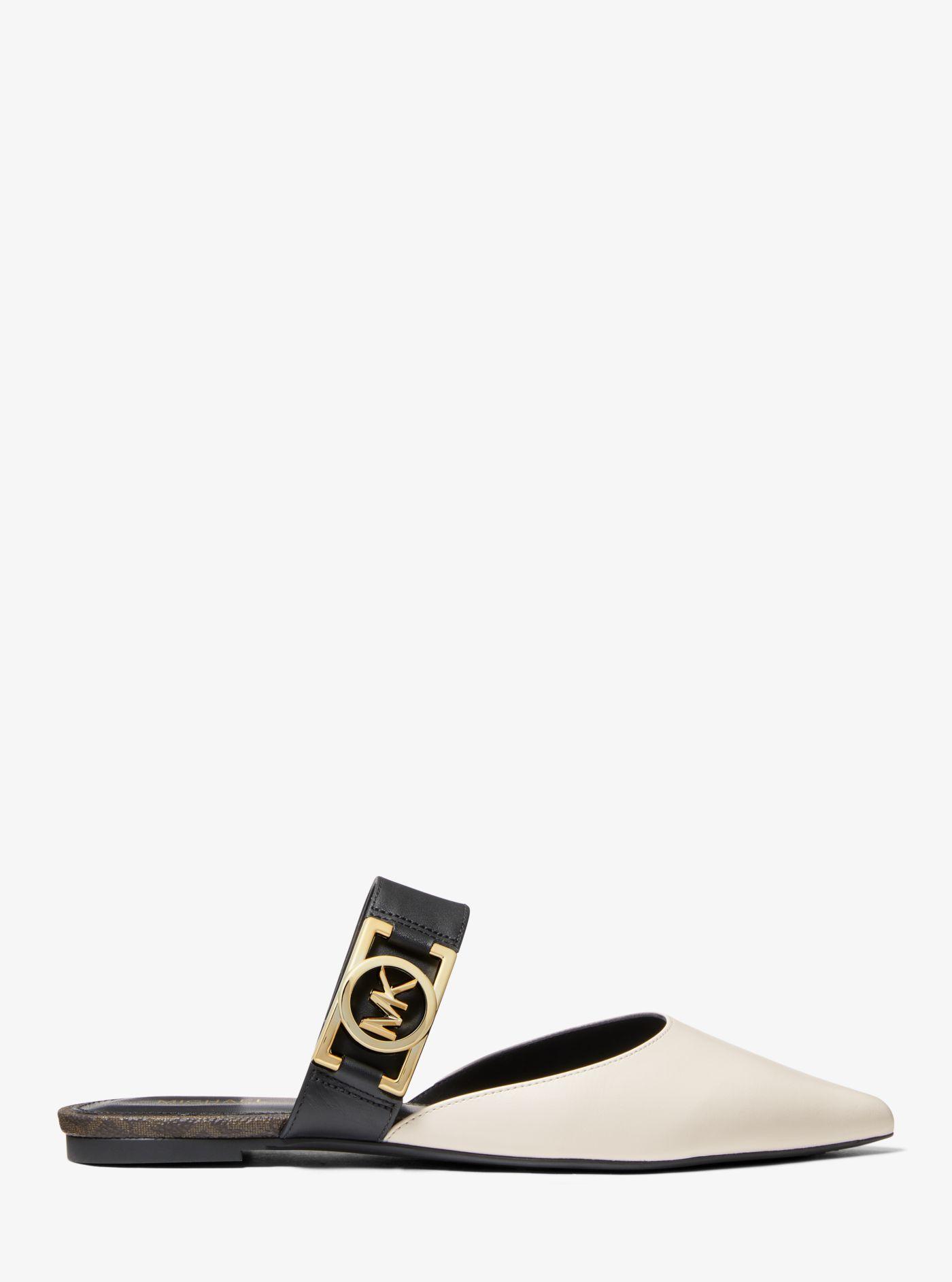 Michael Kors April Flex Leather And Logo Flat | Lyst