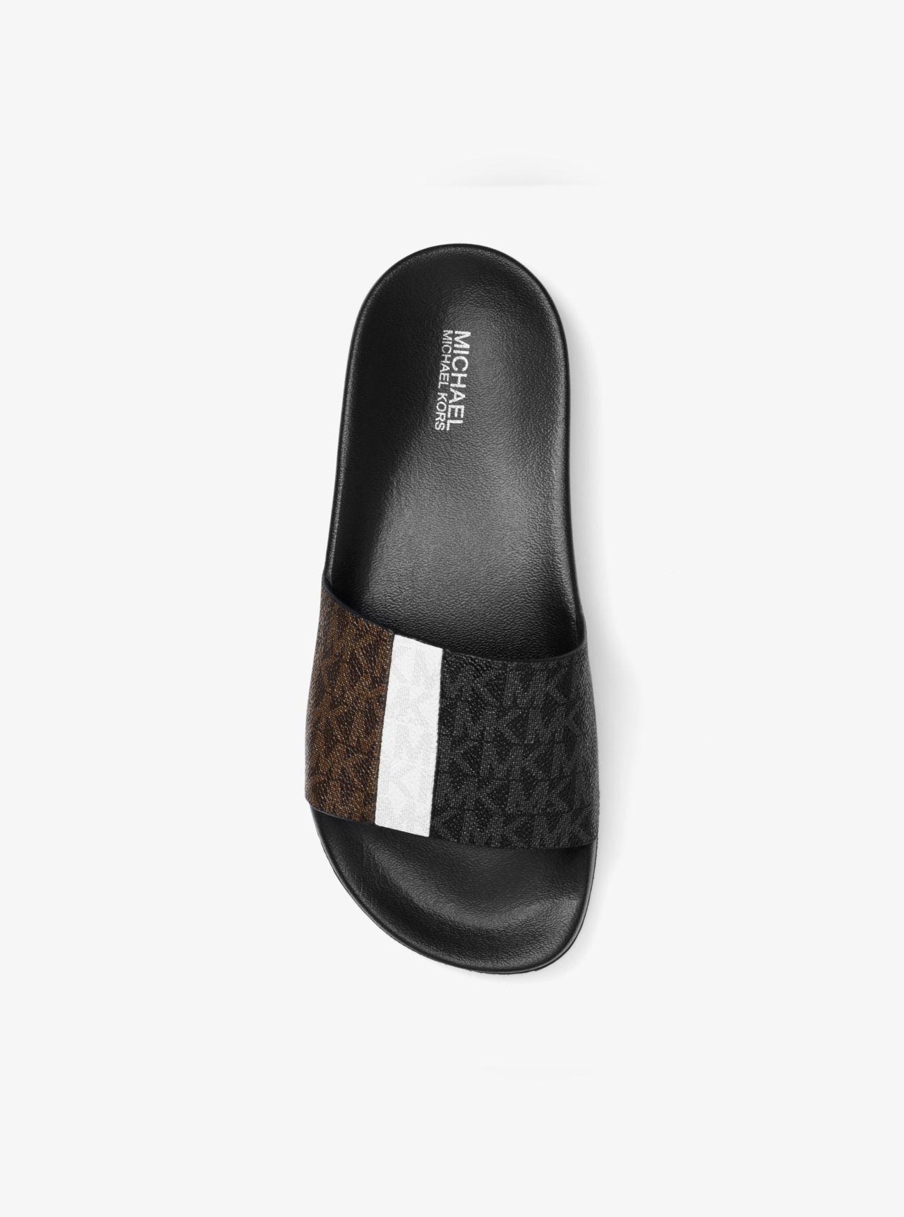 mk logo slide sandal