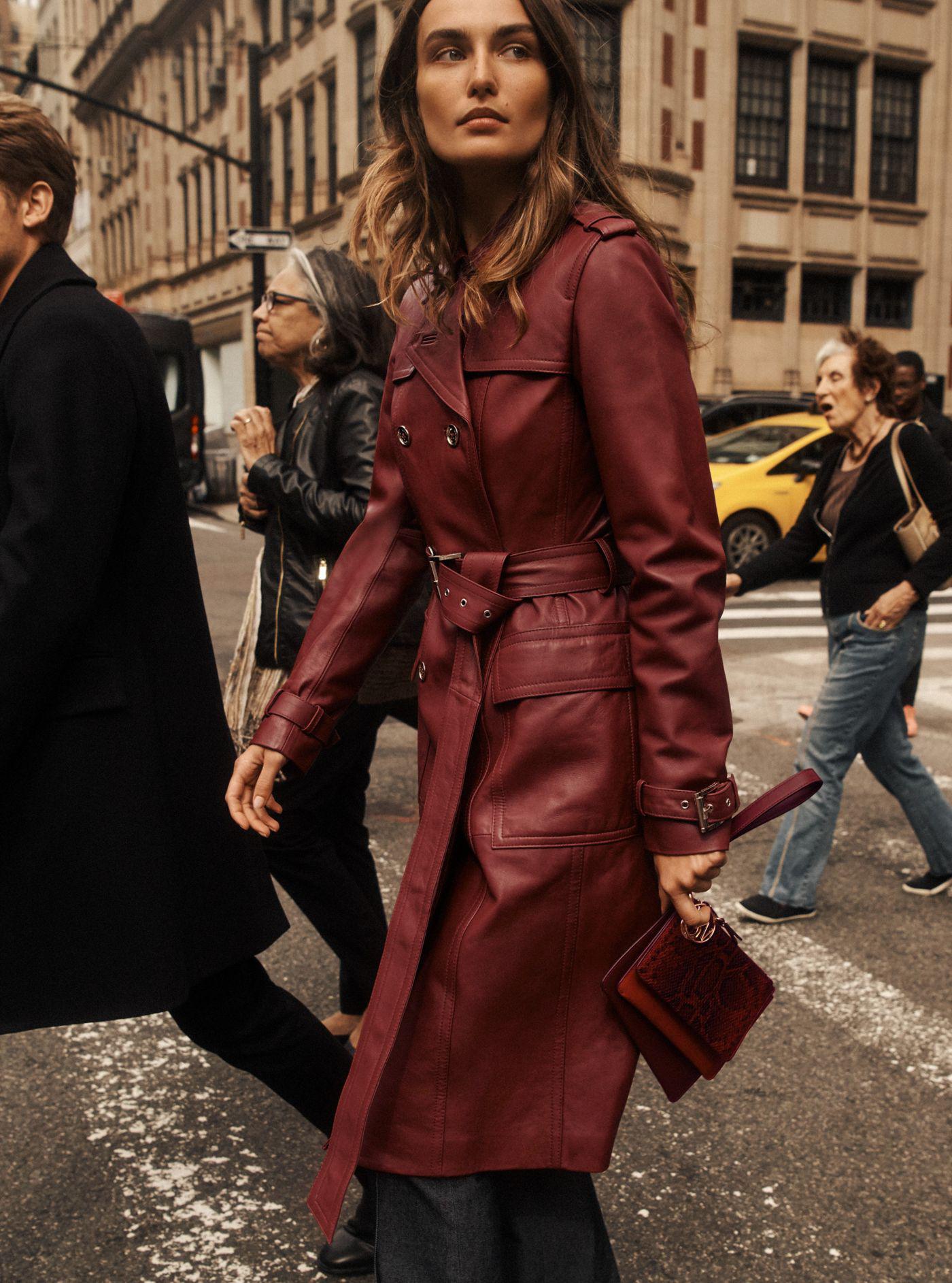 michael kors leather trench