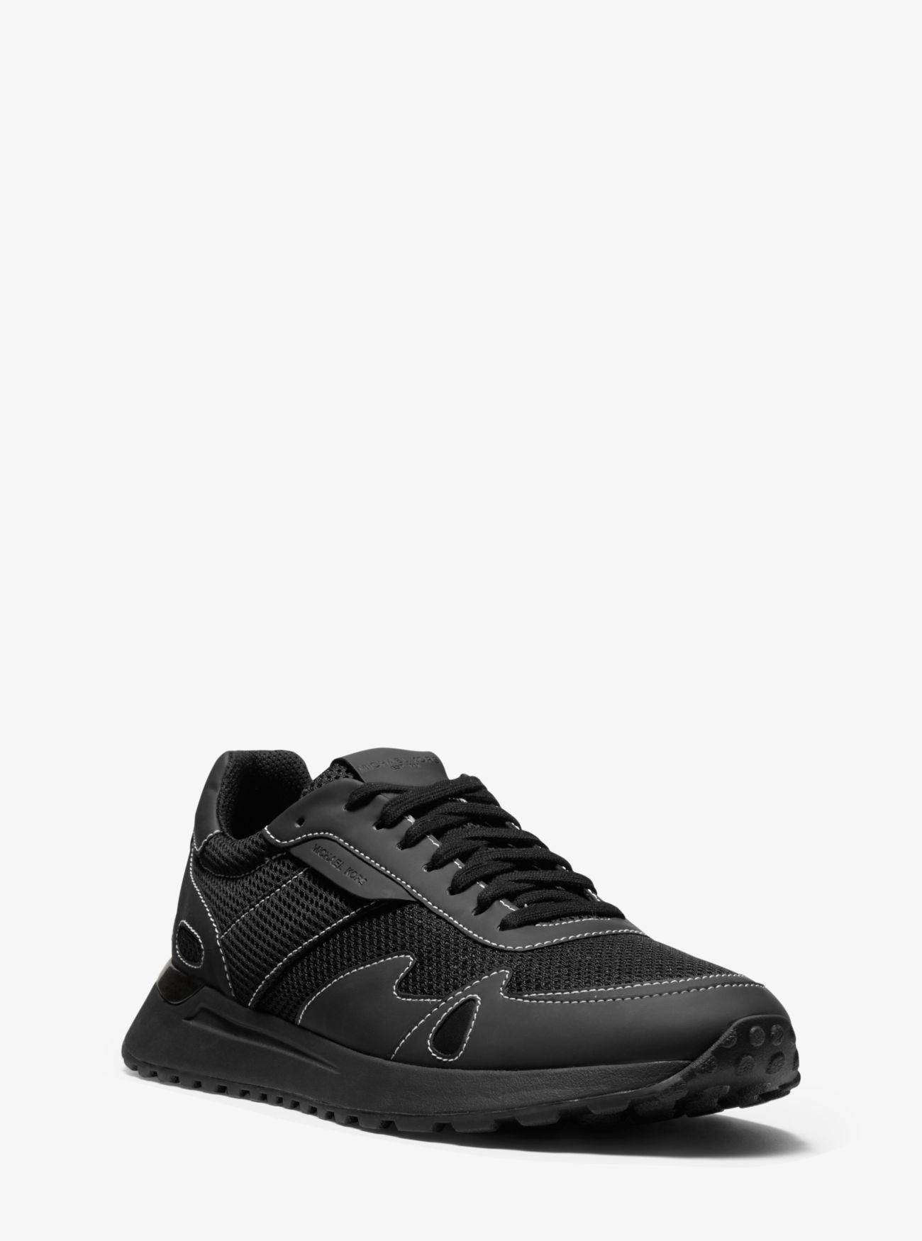 Michael Kors Miles Mesh And Leather Trainer in Black - Lyst