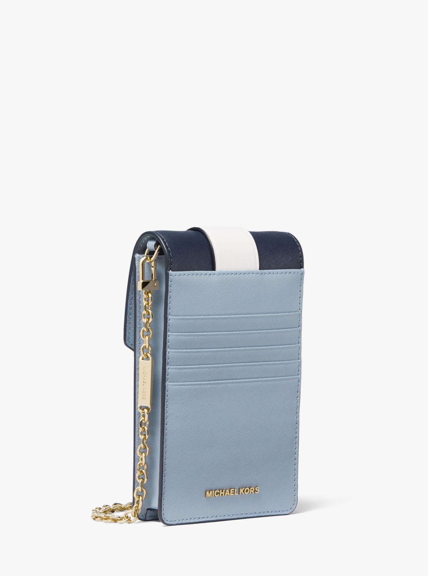 Michael Kors Small Tricolor Saffiano Leather Smartphone Crossbody Bag