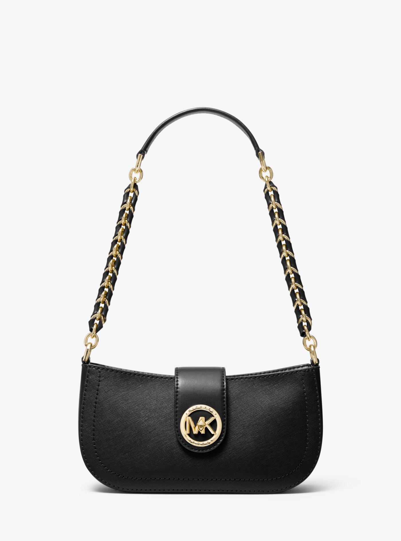 Michael Kors Carmen Extra-small Saffiano Leather Shoulder Bag in Black |  Lyst