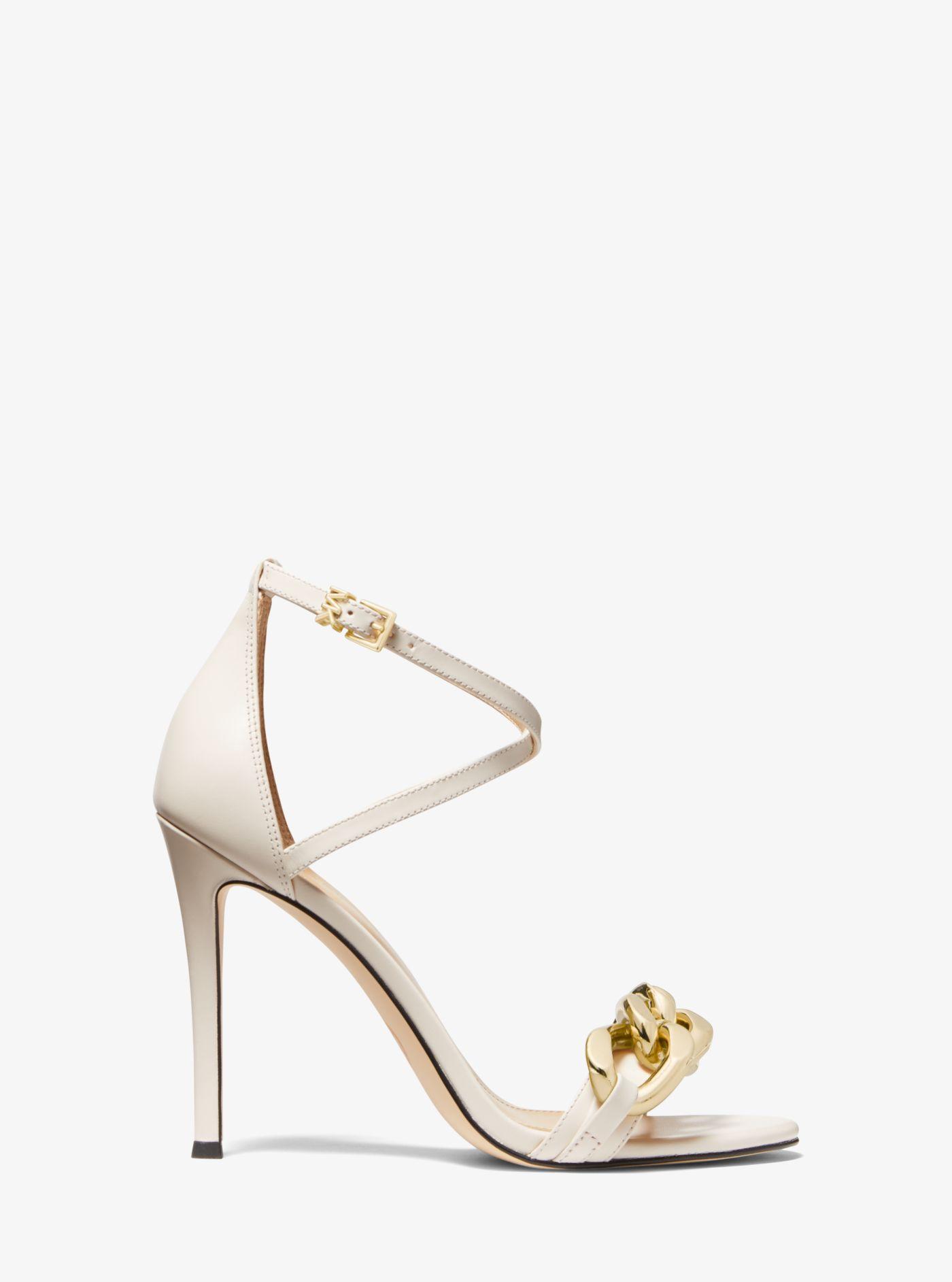 Michael Kors Scarlett Chain Link Leather Sandal | Lyst