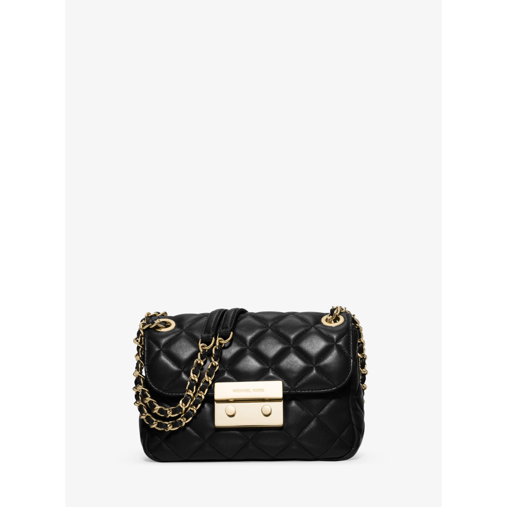 Michael Kors Sloan Small Quilted-leather Shoulder Bag in Black - Lyst
