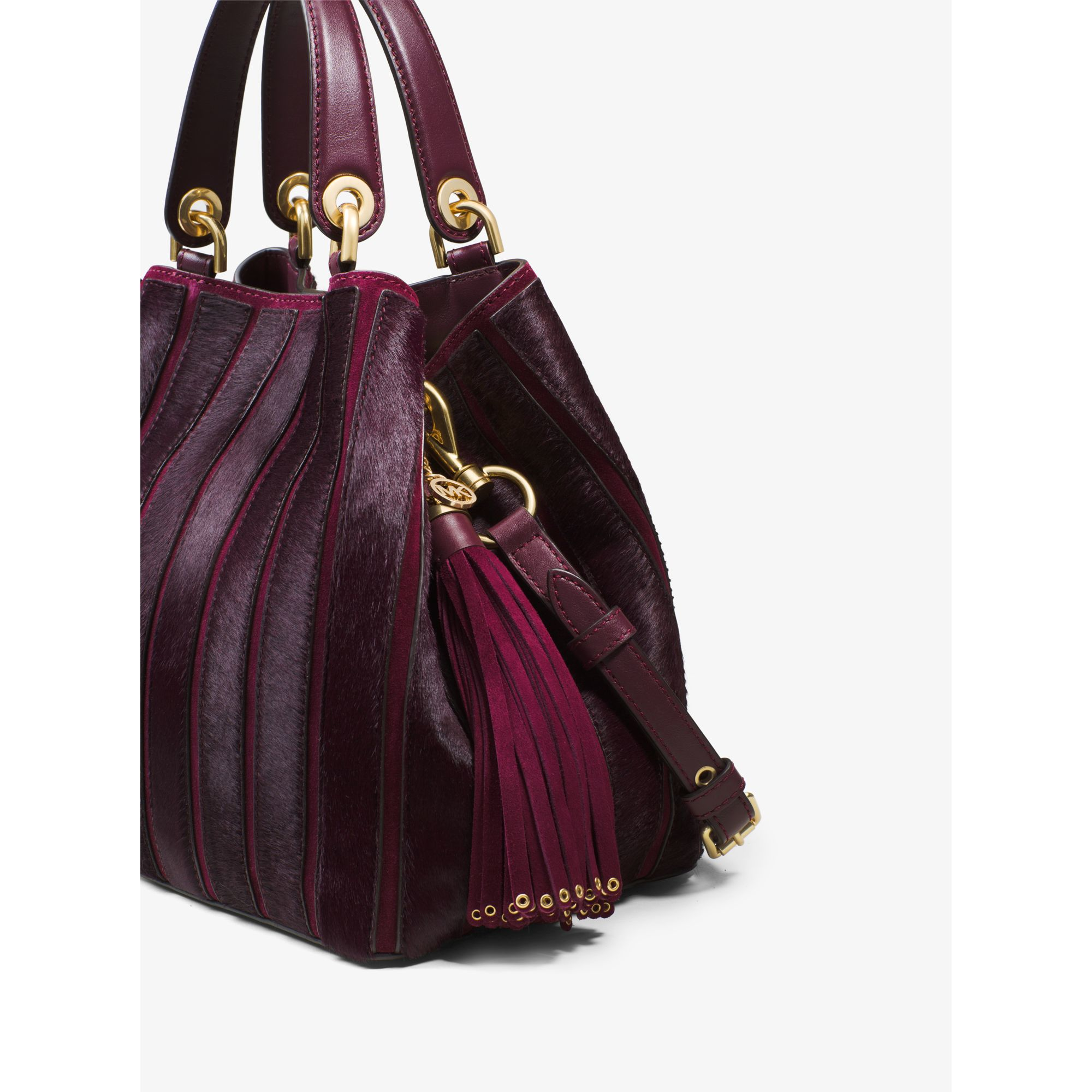 michael kors purple suede bag
