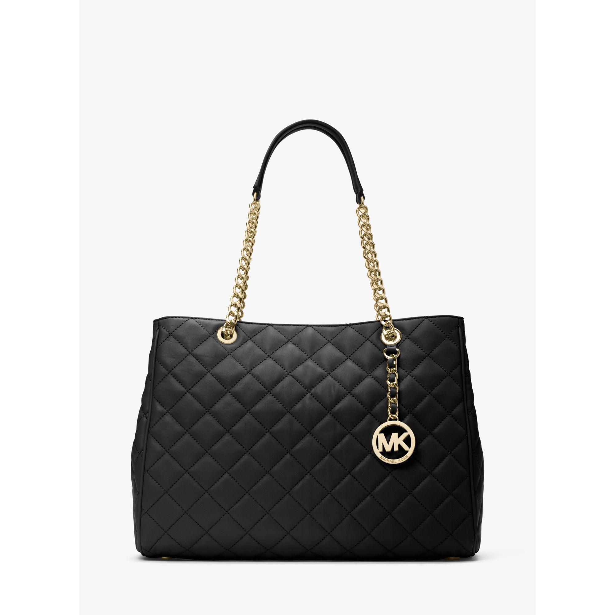 Michael Kors Susannah Large Quilted-leather Tote in Black - Lyst