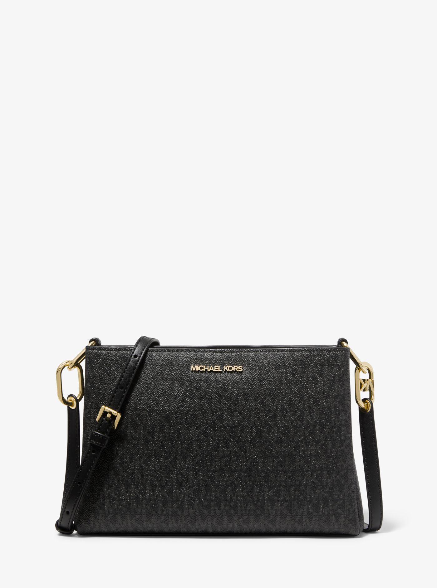 Michael Kors Trisha Medium Logo Crossbody Bag in Black Lyst