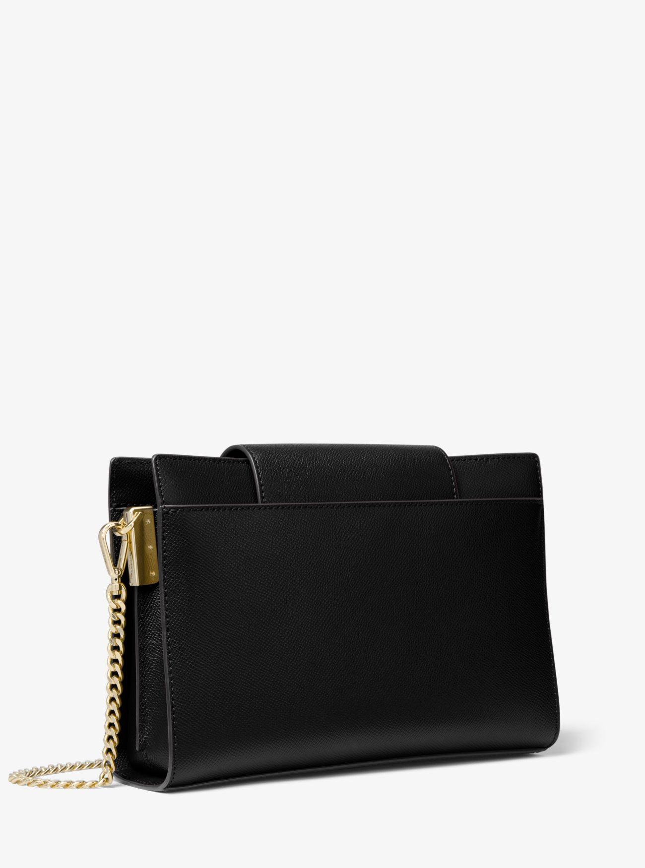 crossgrain leather crossbody clutch