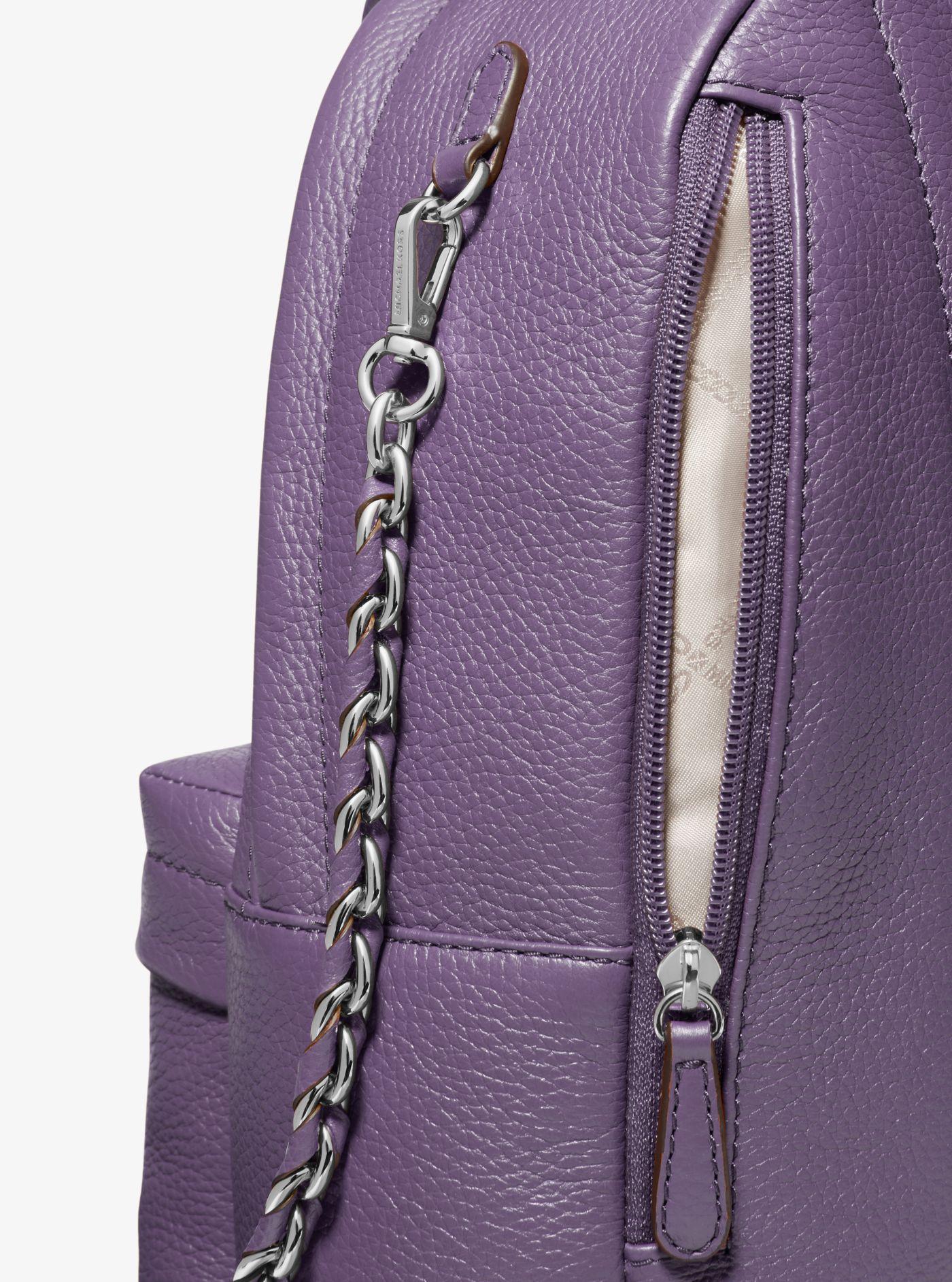 Michael Kors Slater Medium Pebbled Leather Backpack in Purple | Lyst