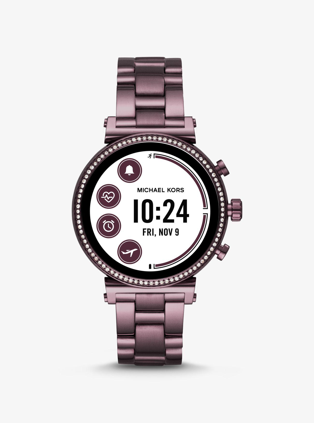 mk smartwatch purple