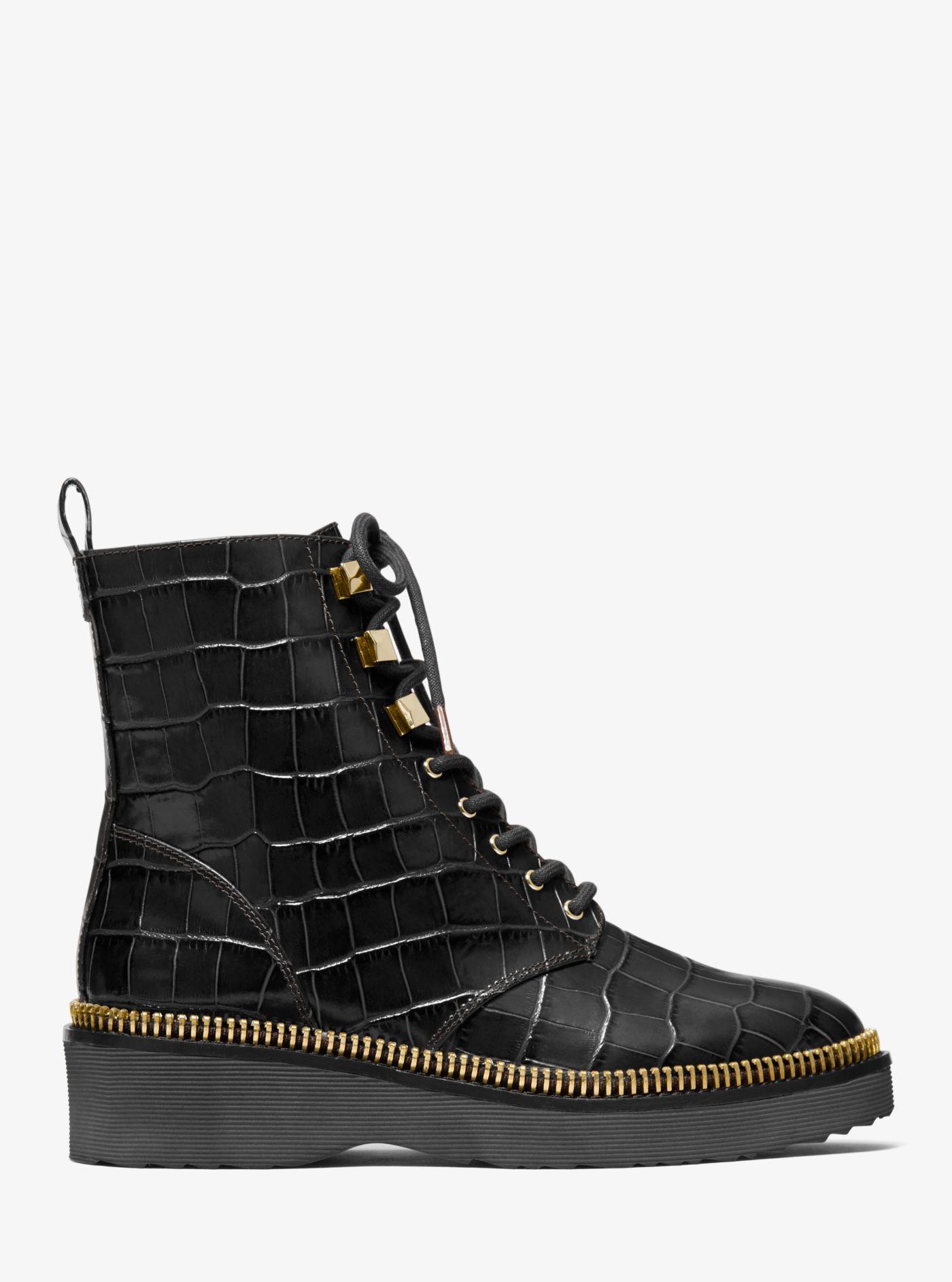 michael kors haskell combat boots black