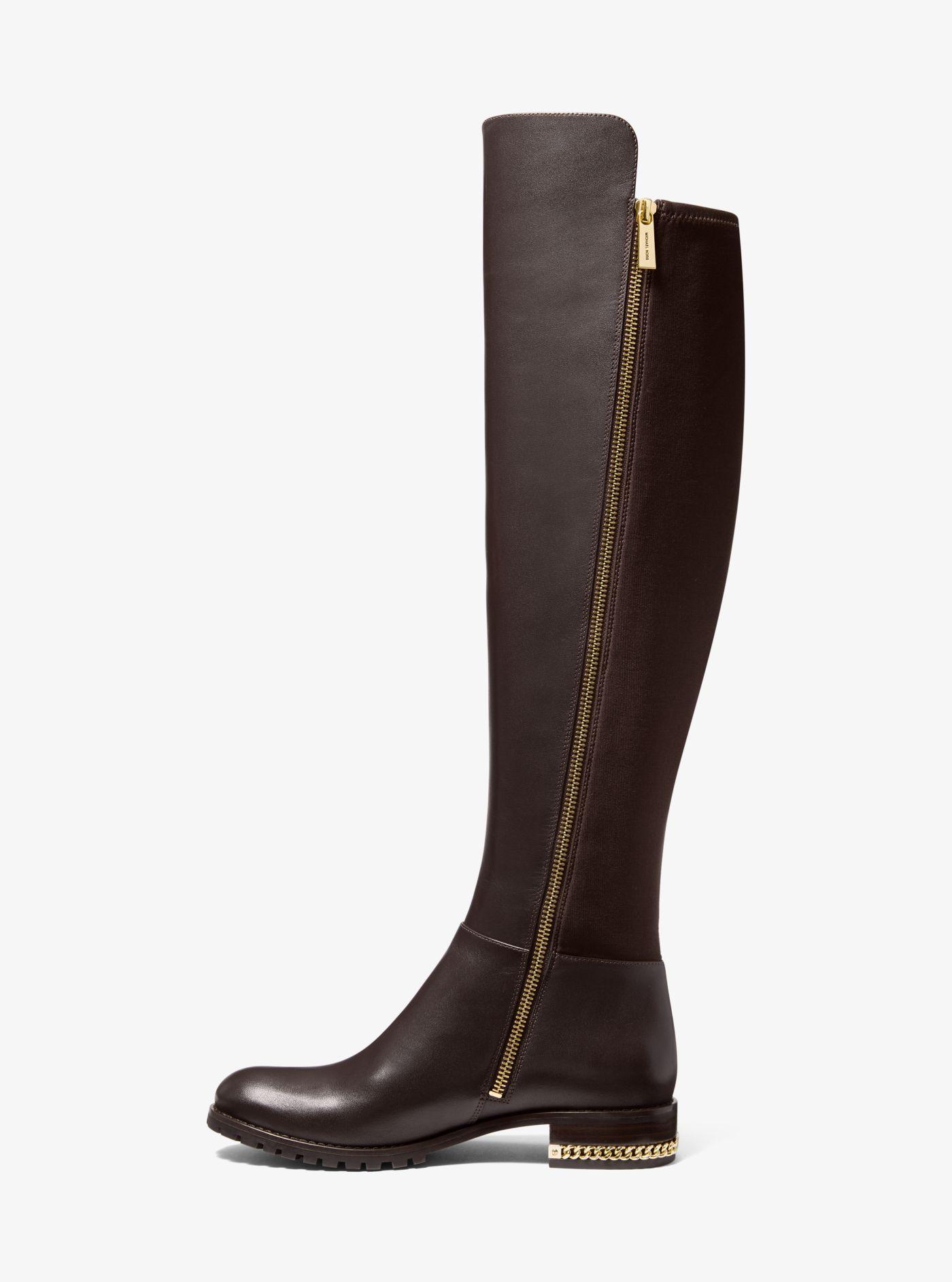 Michael Kors Sabrina Stretch Leather Boot in Chocolate (Brown) - Lyst