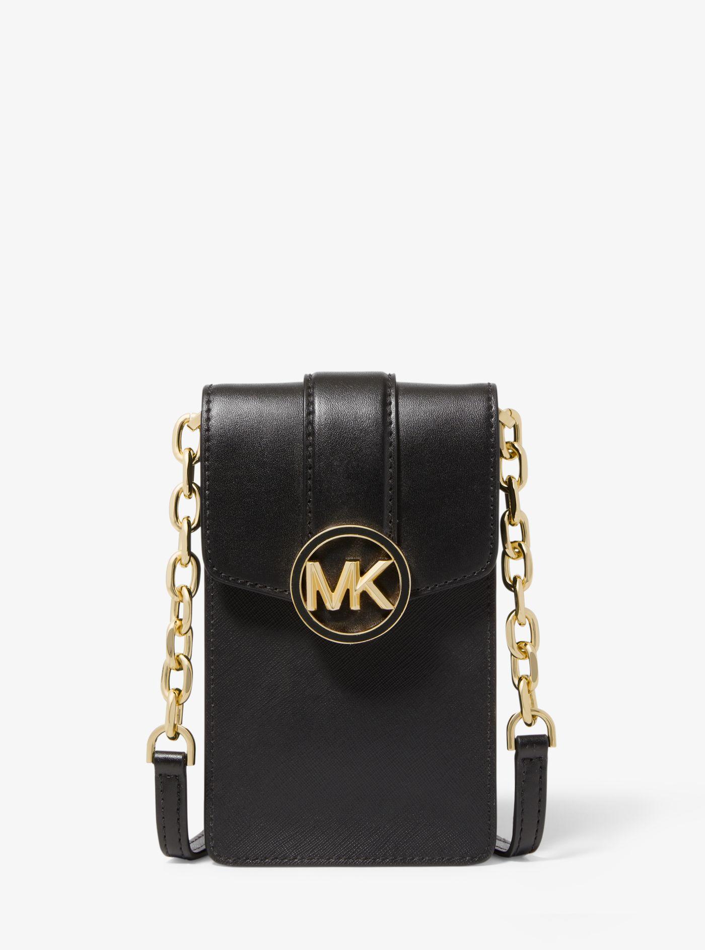 Michael Kors Carmen Small Faux Leather Phone Crossbody Bag in Black  Lyst