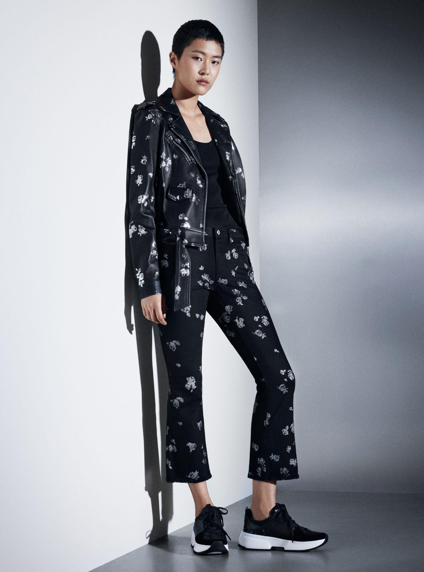 michael kors metallic leather moto jacket