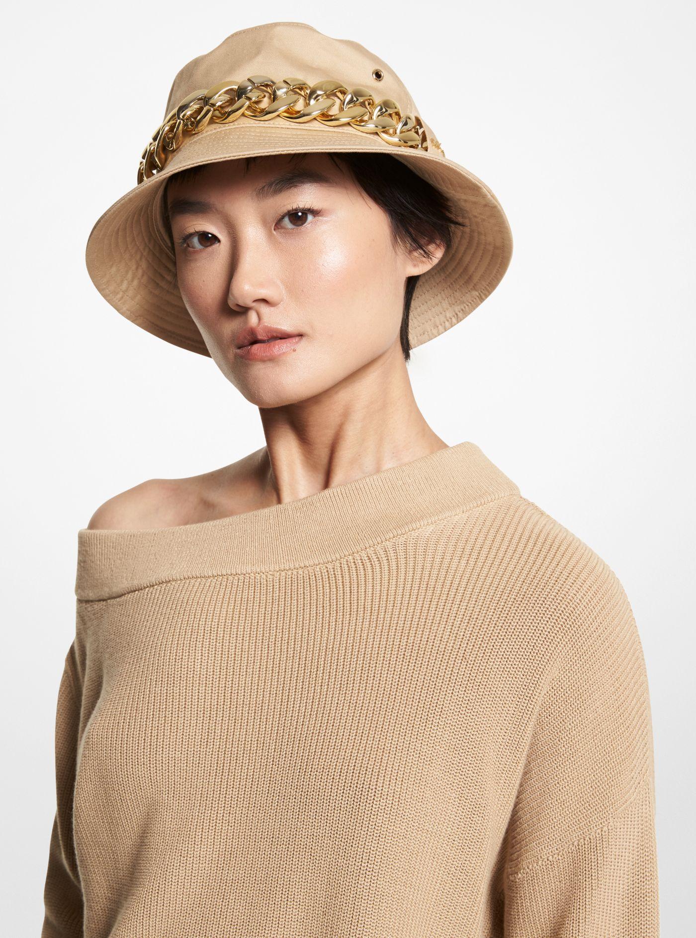 Michael Kors Chain Link Cotton Bucket Hat in Natural | Lyst