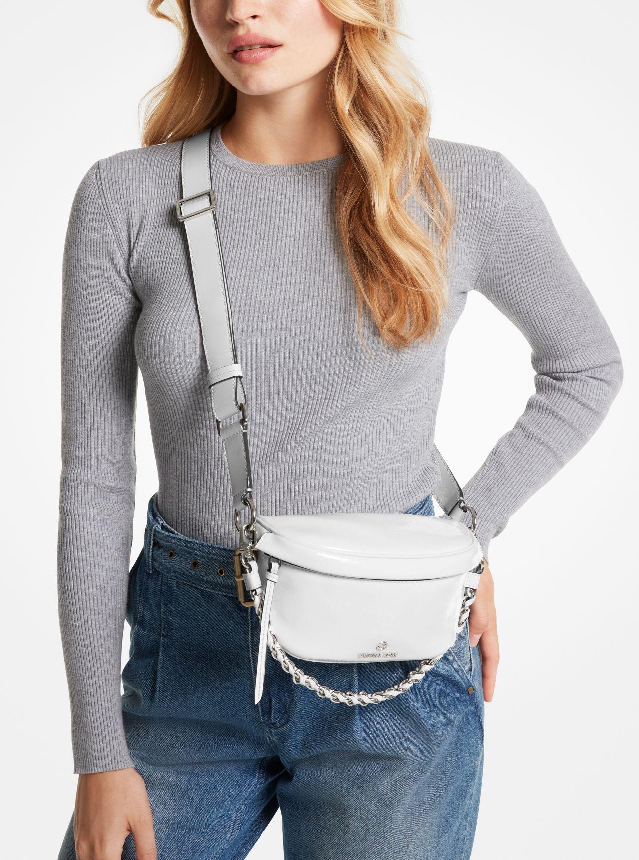 Michael Kors Slater Extra-small Crinkled Patent Leather Sling Pack