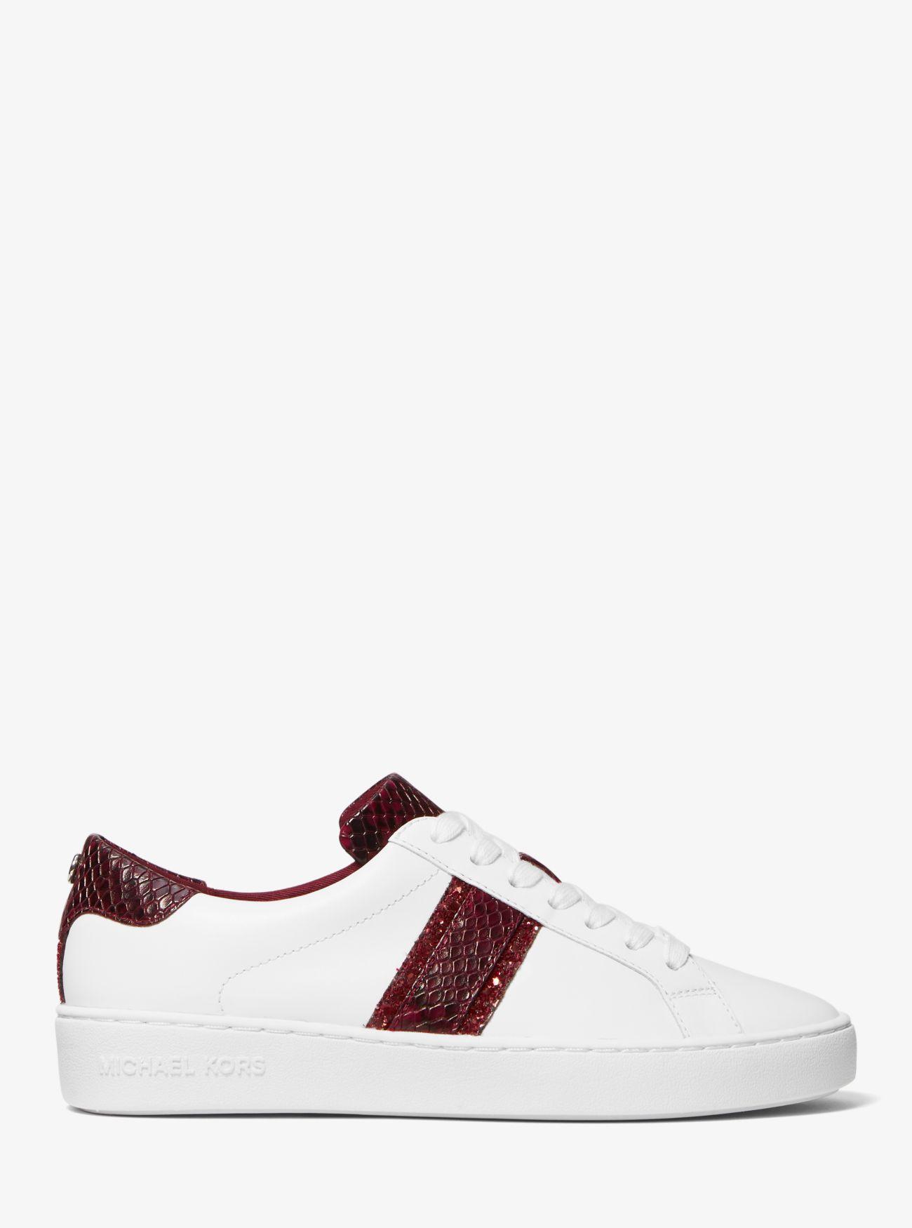 irving crocodile embossed leather sneaker