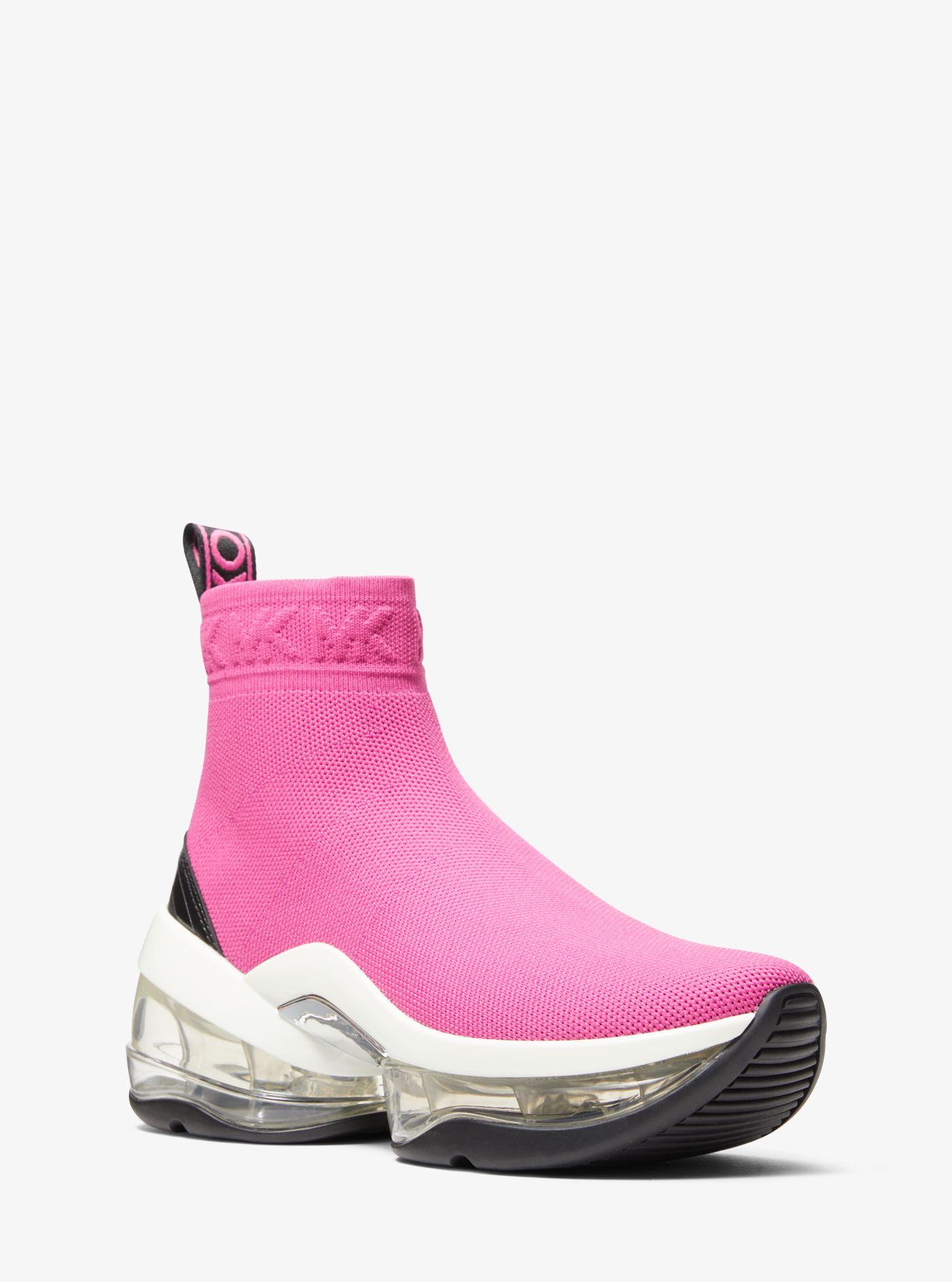 Michael Kors Olympia Extreme Stretch Knit Sock Sneaker in Pink | Lyst Canada