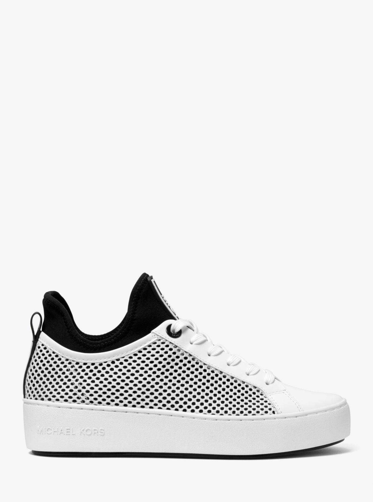 ace perforated leather and scuba sneaker
