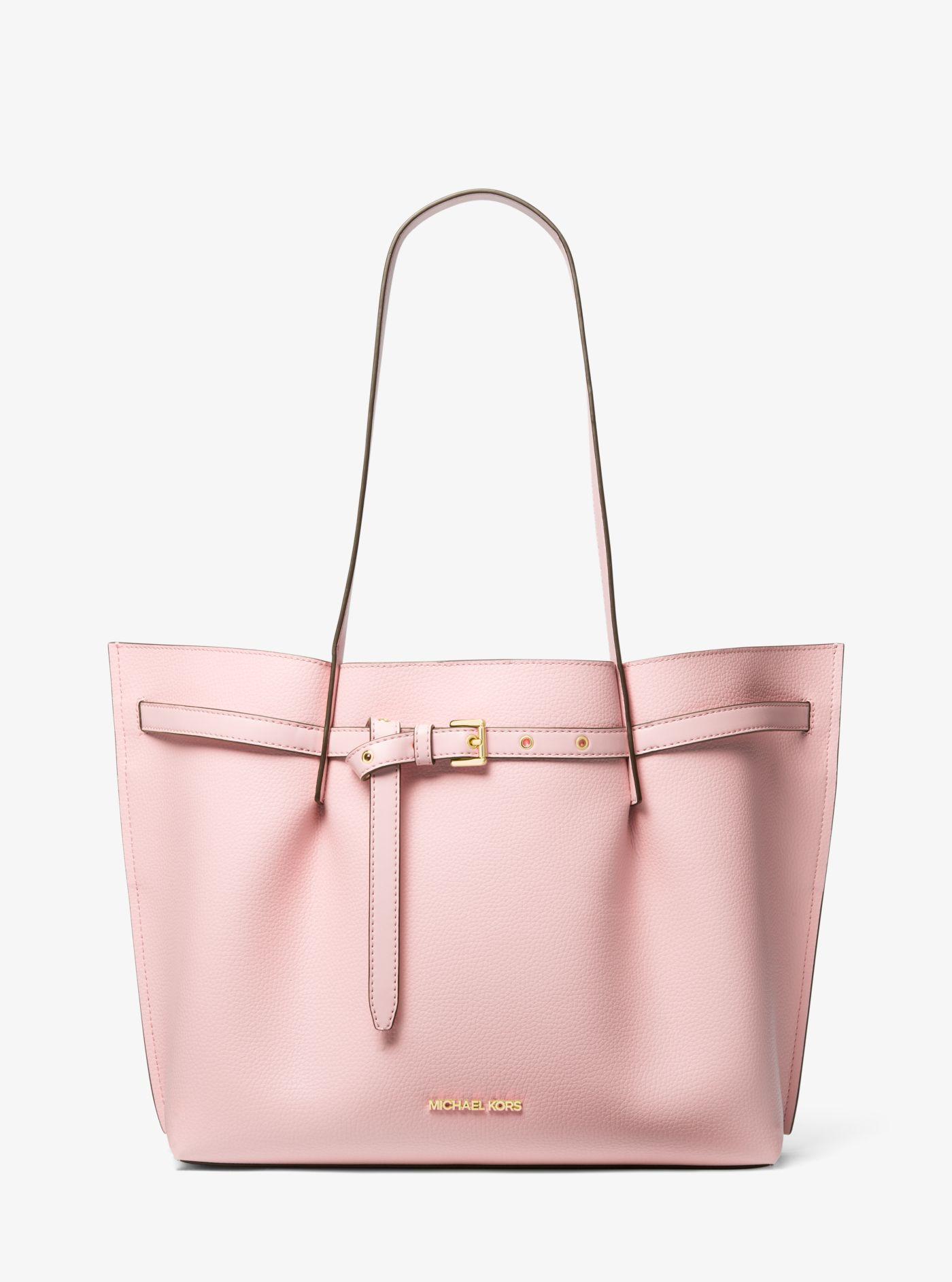 Michael Kors Emilia Large Pebbled Leather Tote Bag in Pink | Lyst