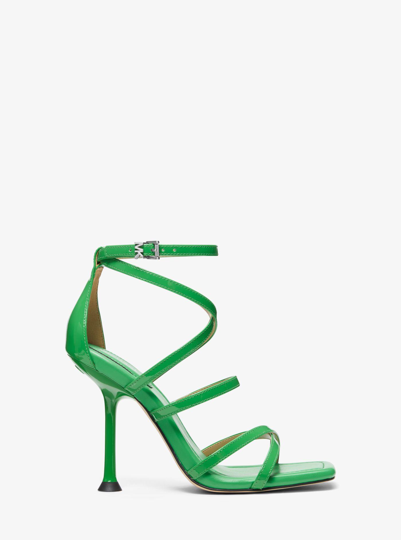 MICHAEL Michael Kors Imani Patent Leather Sandal in Green | Lyst