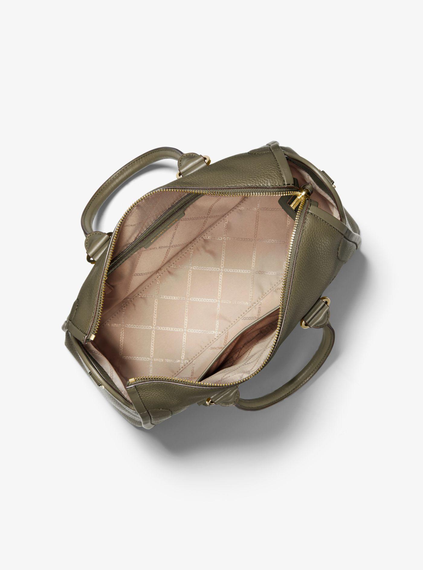 michael kors carine medium pebbled leather satchel