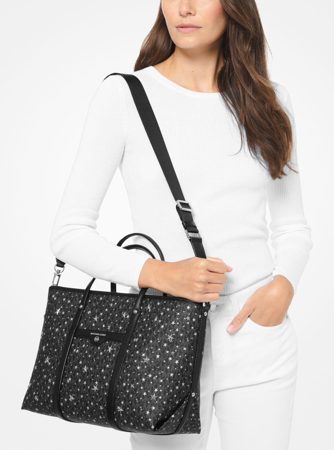 Michael Kors Beck Medium Star embellished Logo Tote Bag in Black Lyst
