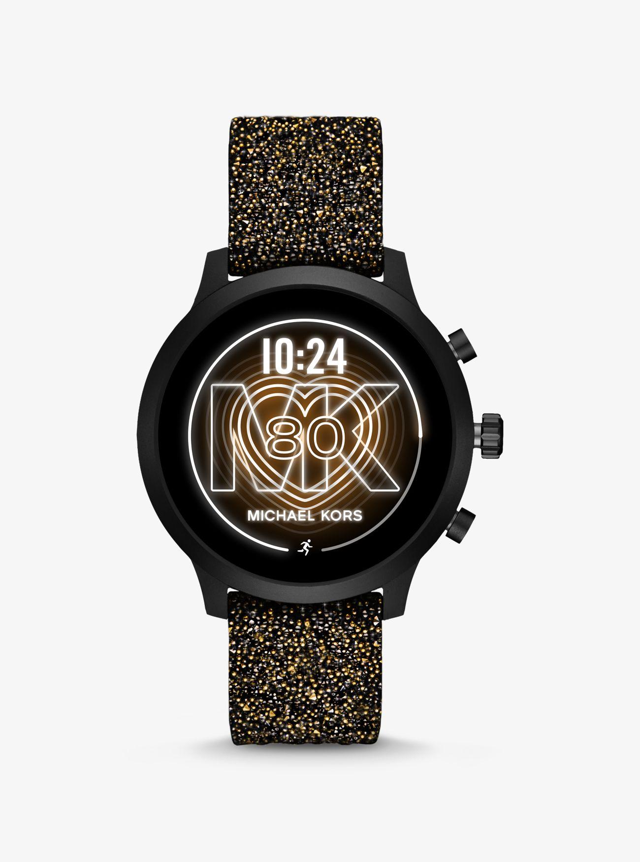 Michael Kors Synthetic Touchscreen (model: Mkt5093) in Black,Gold 