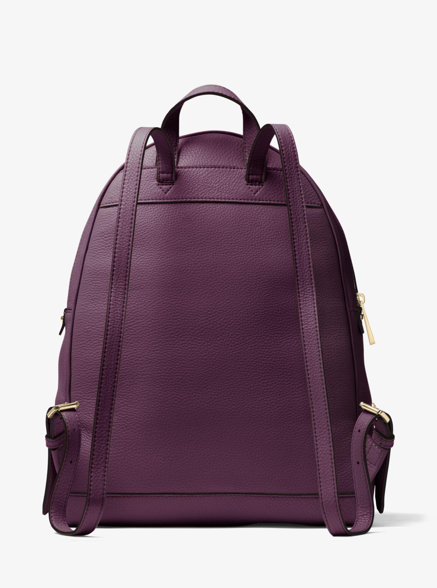 Michael Kors Rhea Large Leather Backpack in Damson (Purple) Lyst