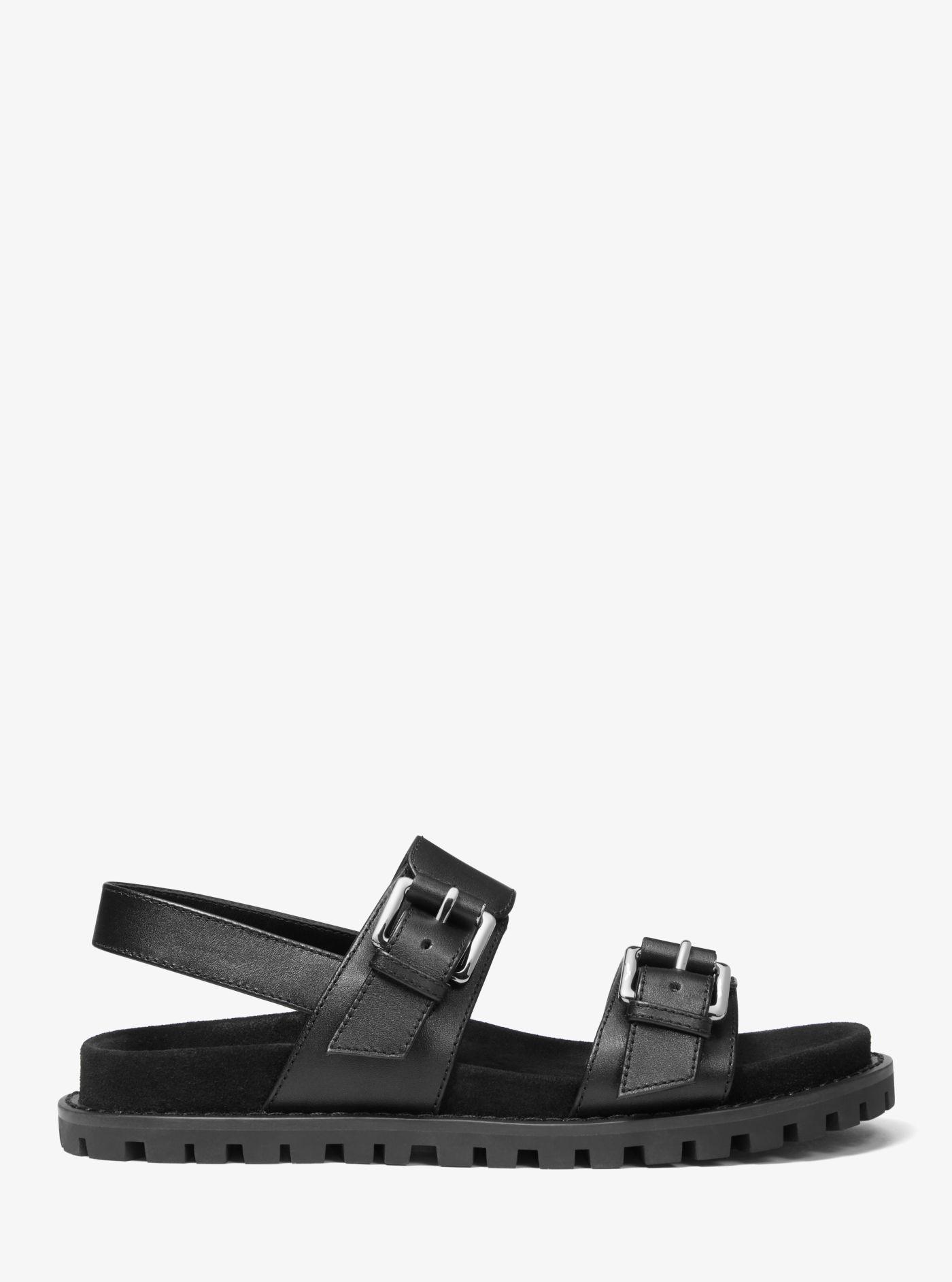 Michael Kors Judd Leather Sandal in Black | Lyst