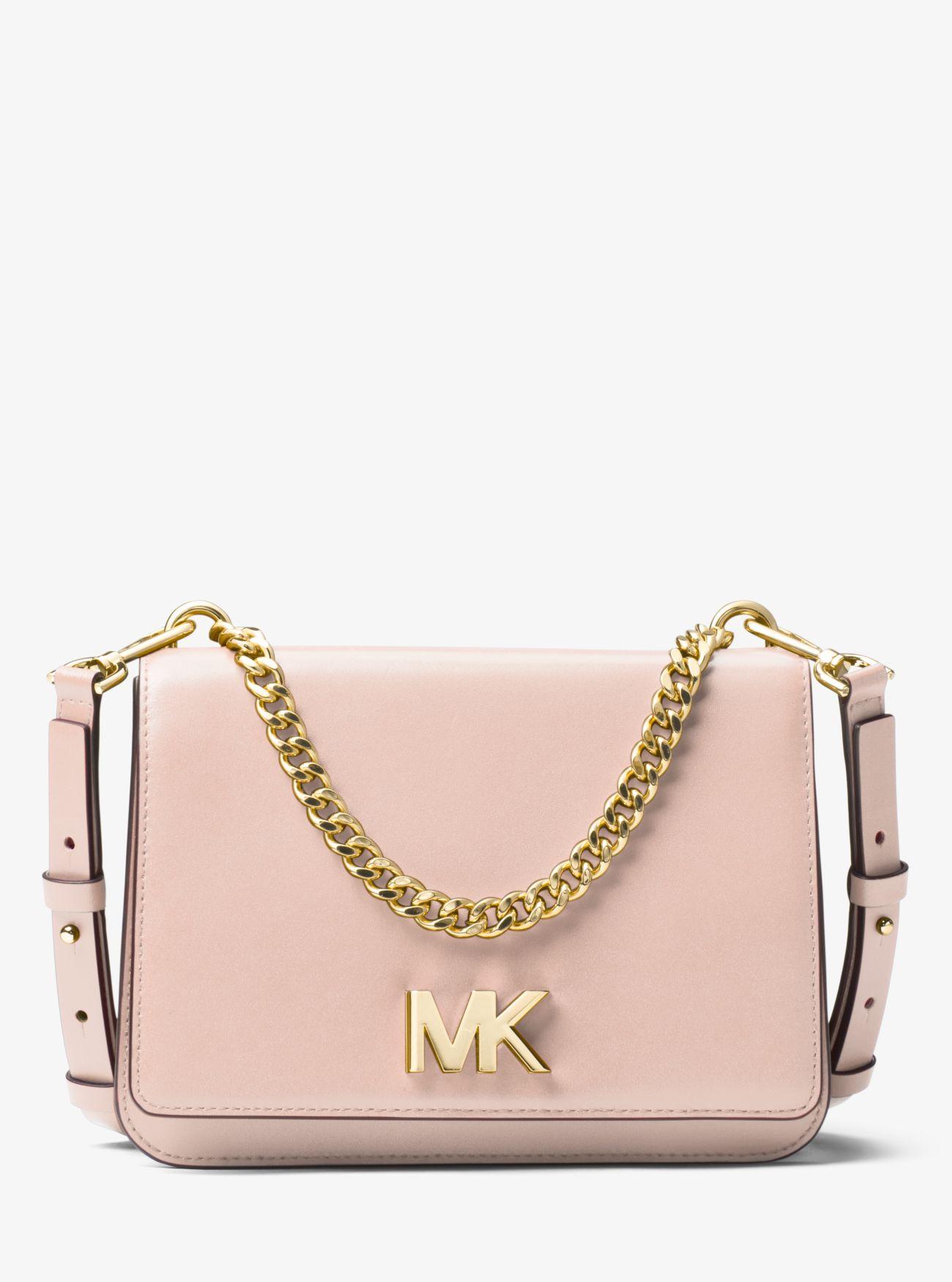 MICHAEL Michael Kors Mott Leather Crossbody Bag in Soft Pink (Pink) - Lyst