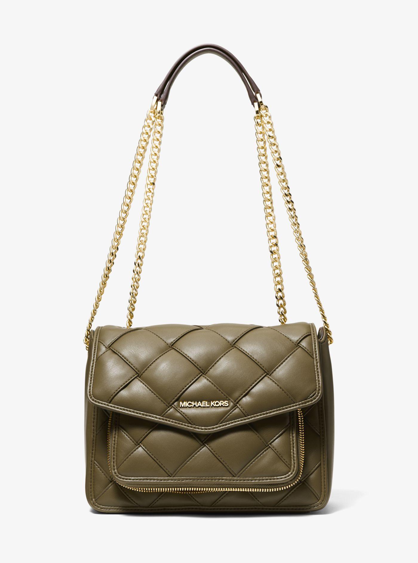 Michael Kors Regina Medium Woven Shoulder Bag | Lyst