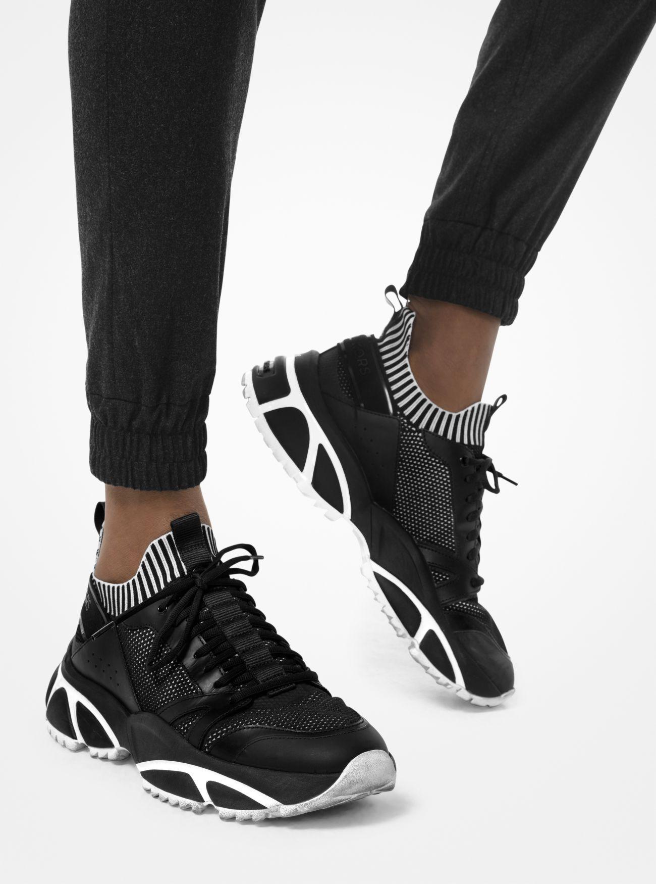 Michael Kors Leather Lucas Athletic Fashion Sneakers in Black - Lyst