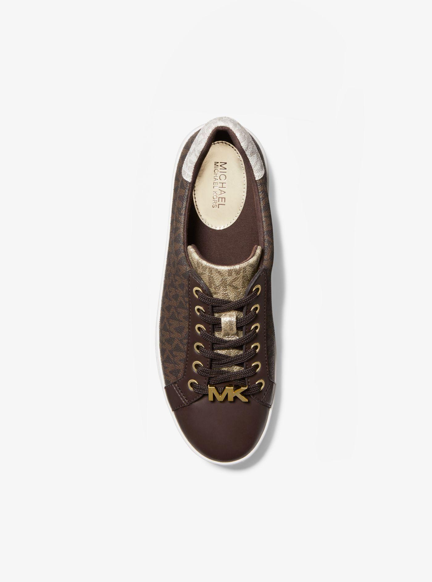 Michael Kors Poppy Color-block Logo Sneaker in Brown | Lyst
