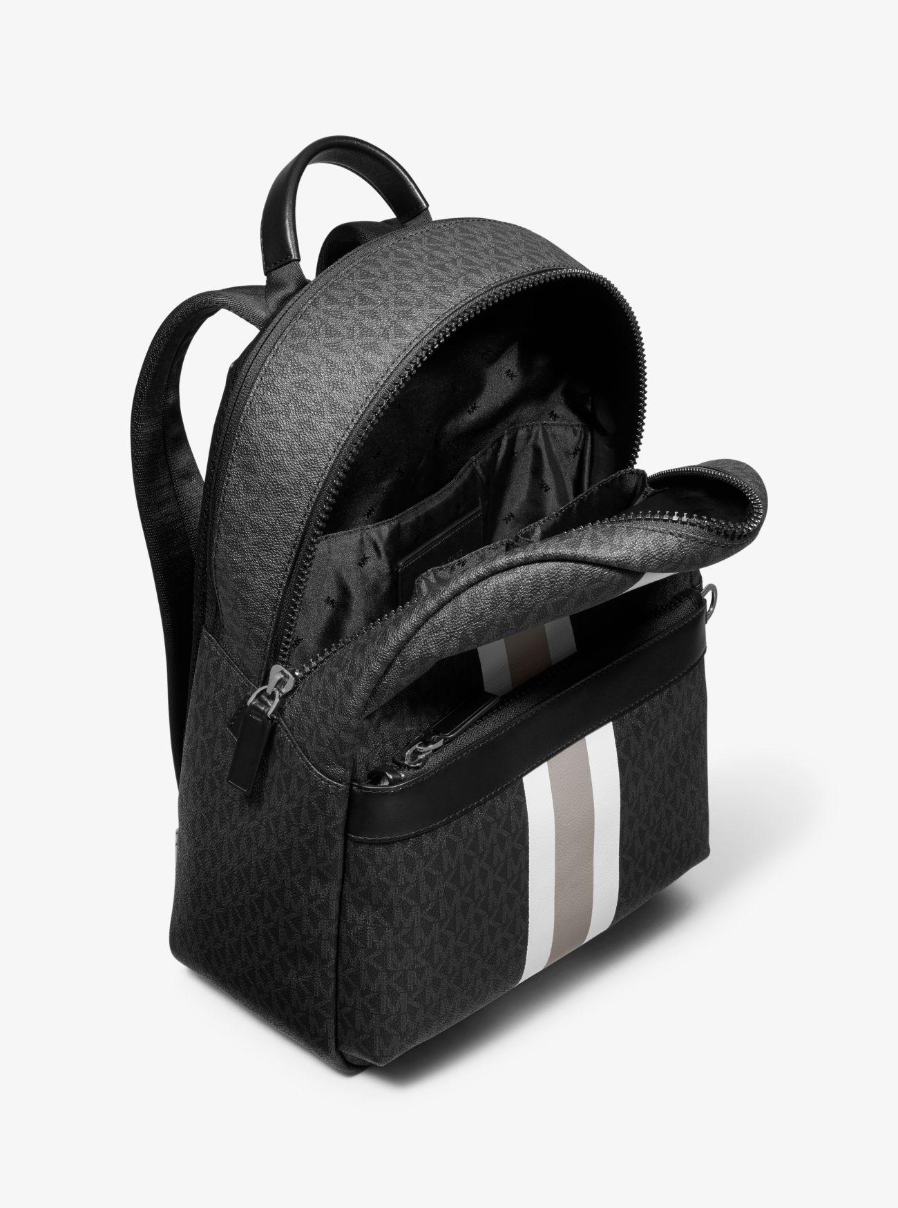 Michael Kors Greyson Logo Stripe Backpack in Black for Men | Lyst