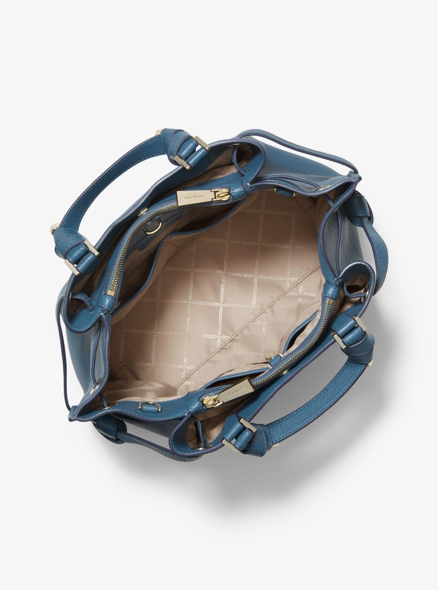 greta large pebbled leather satchel