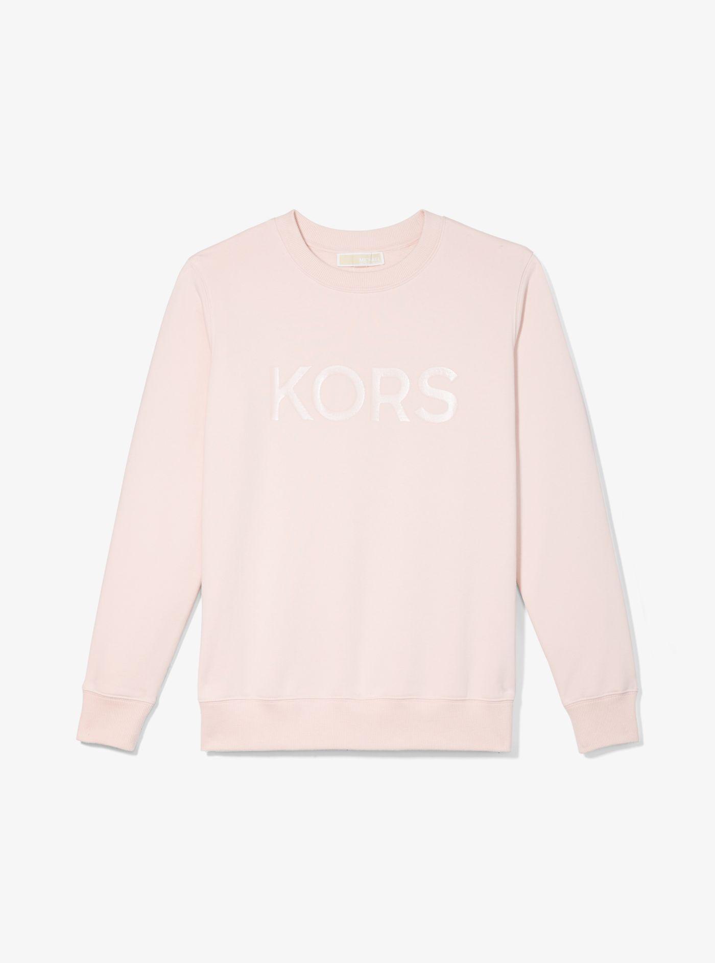 Michael Kors Logo Organic Cotton Blend Sweatshirt in Pink | Lyst